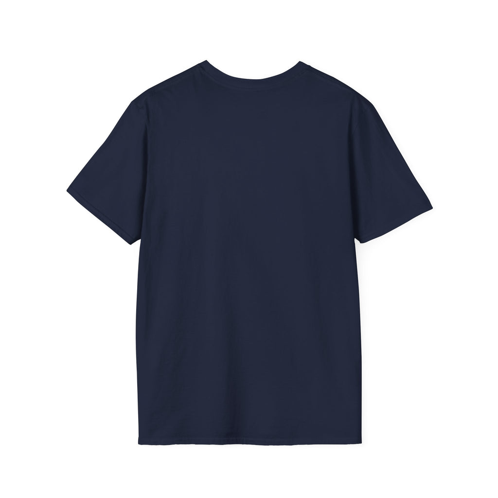 Abstract Color Block T-Shirt — Blue & Peach Modern Art Tee