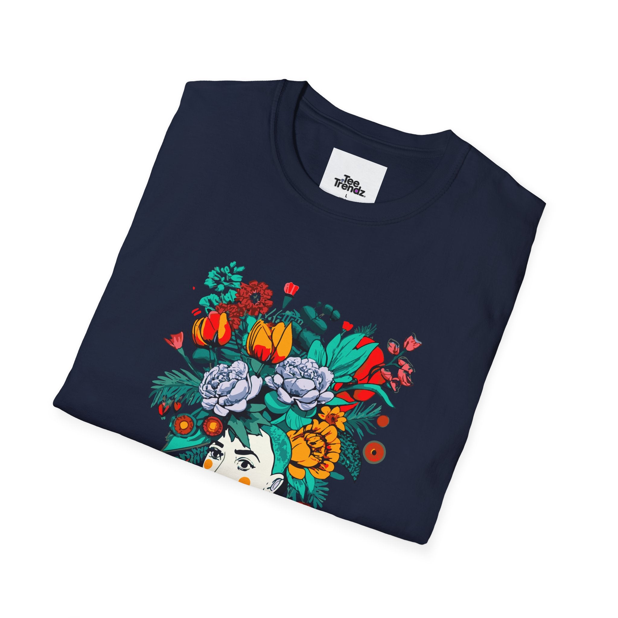 Floral Frida-Inspired Portrait T-Shirt