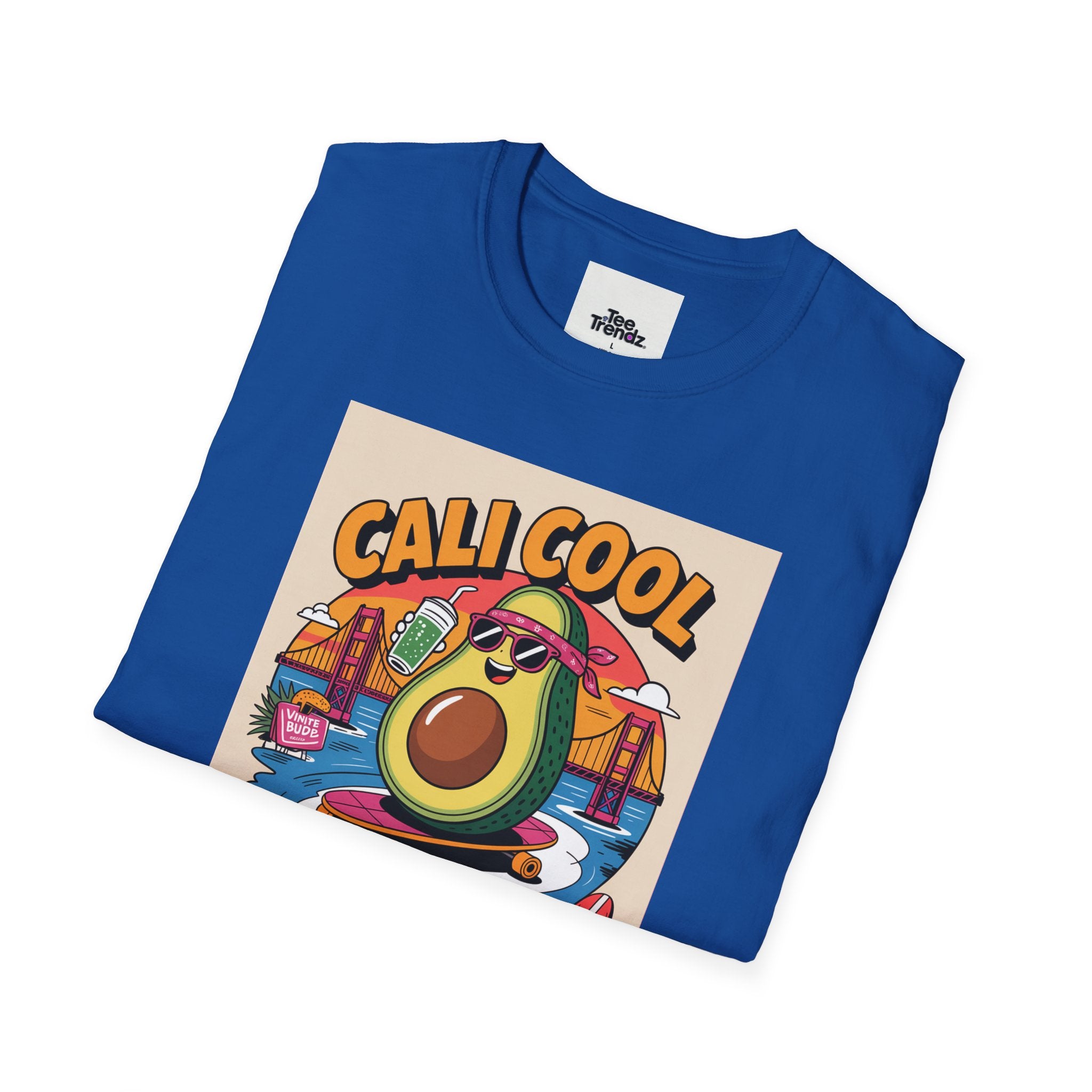 Cali Cool Avocado Tee — Retro Surfing California Graphic T-Shirt