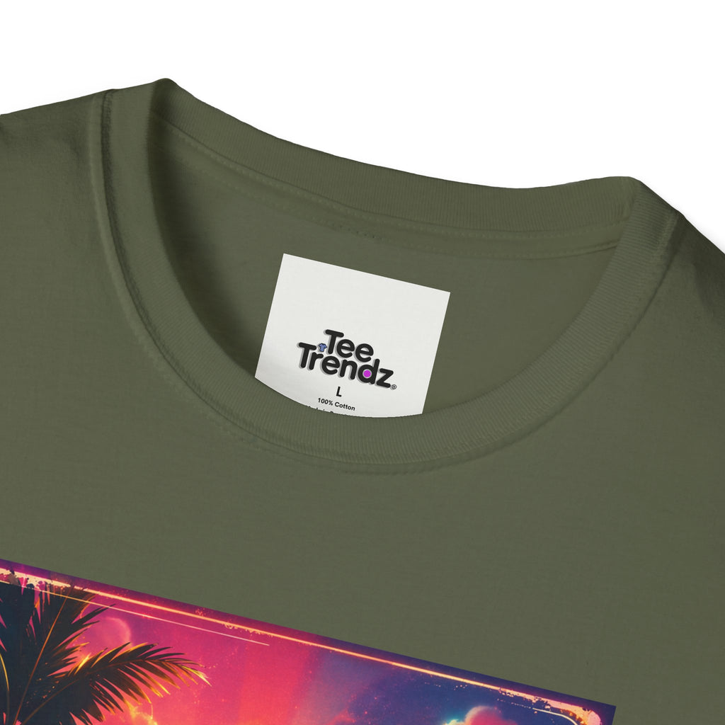 Summer Never Ends T-Shirt — Retro Tropical Sunset Beach Tee