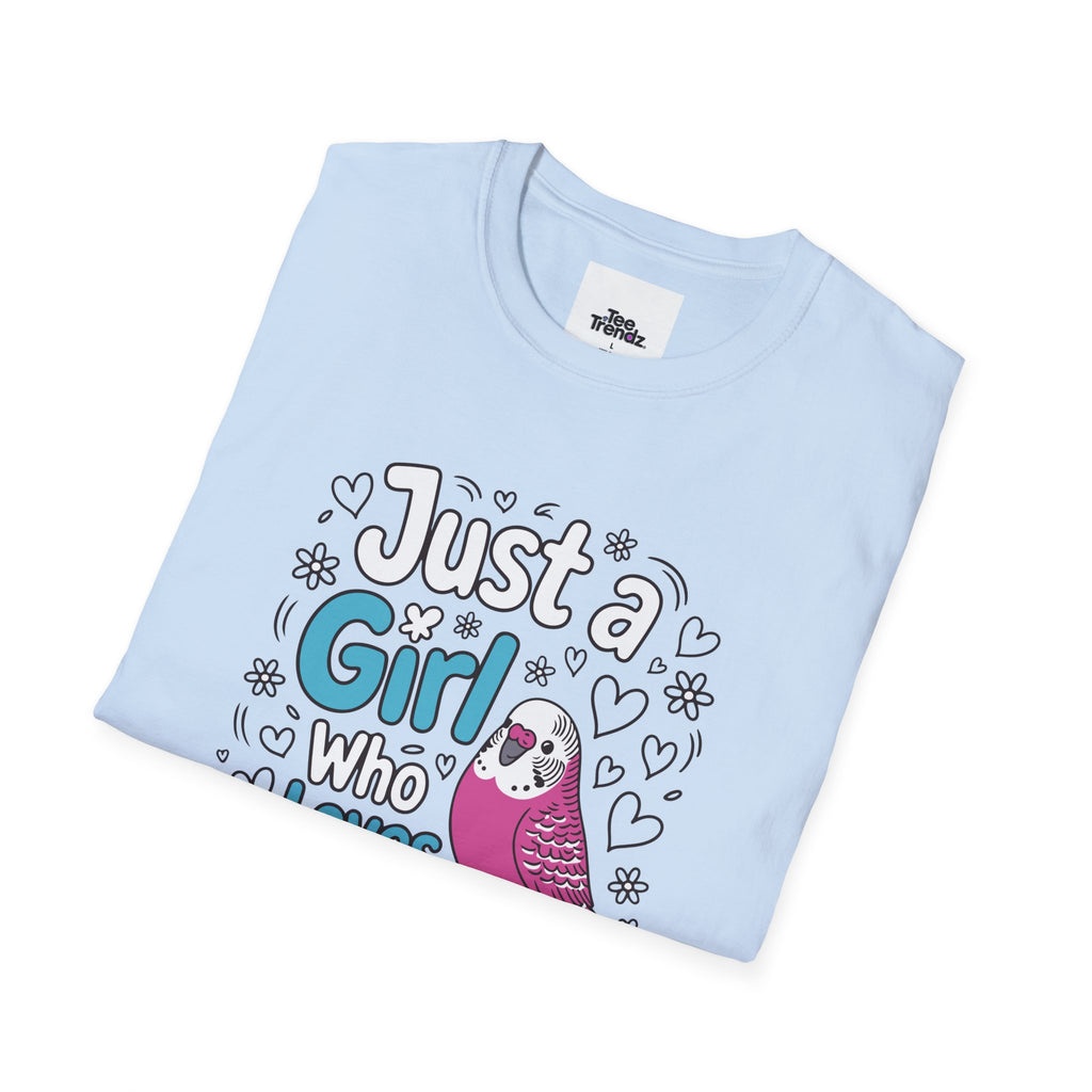 Just a Girl Who Loves Budgies T-Shirt – Cute Budgie Parakeet Tee for Bird Lovers