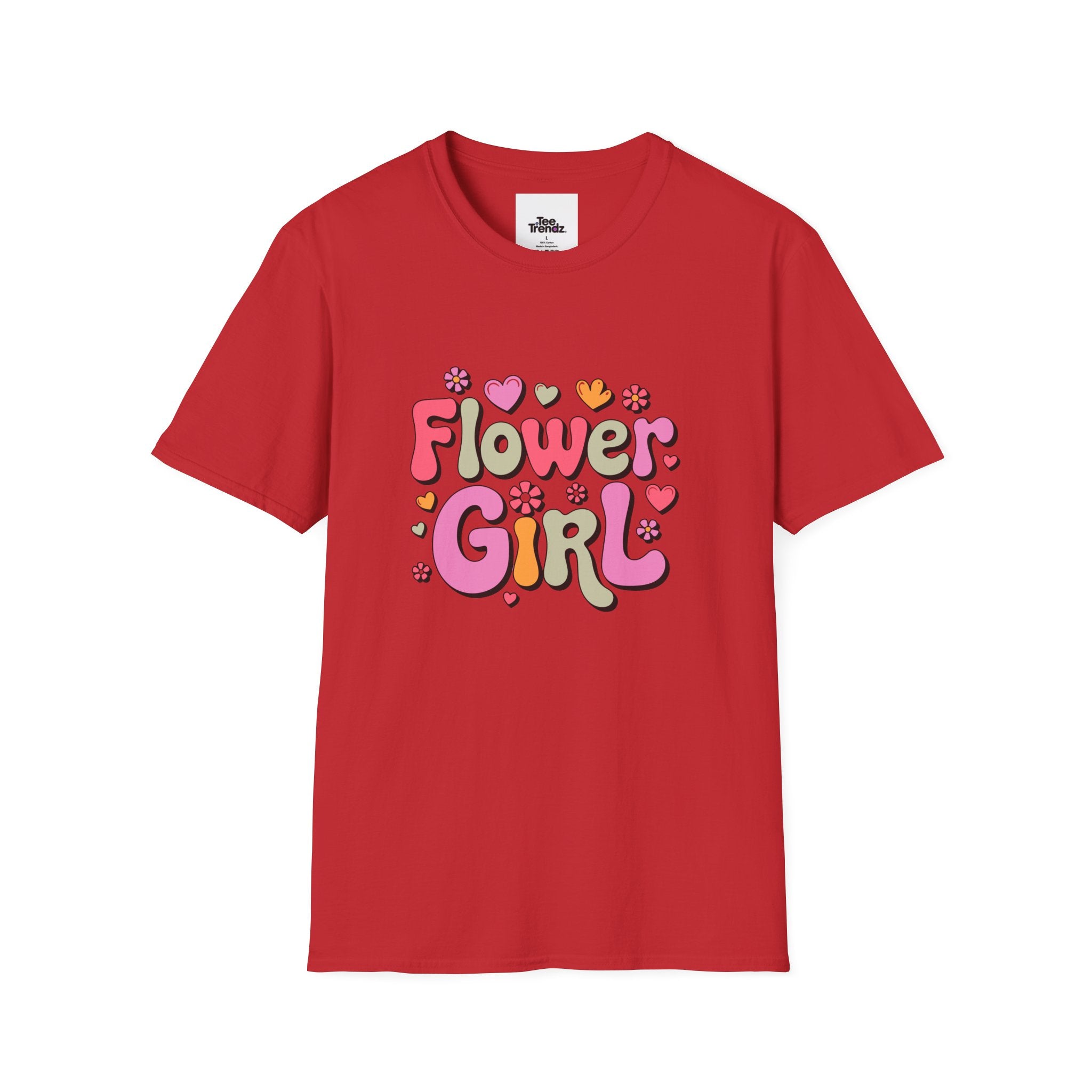 Flower Girl T-Shirt — Cute Retro Floral Wedding Tee for Kids