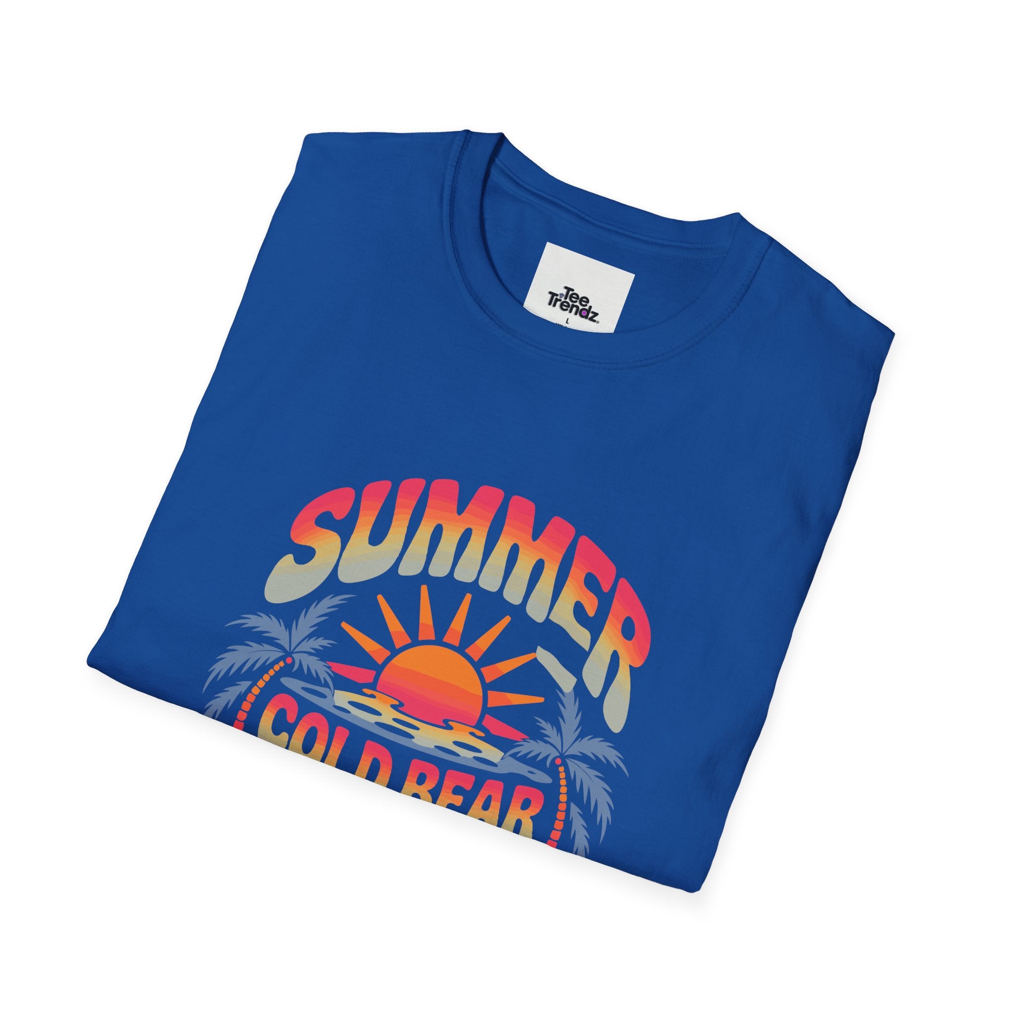 Summer Graphic T-Shirt — "Cold Bear Hot Sun" Retro Beach Tee