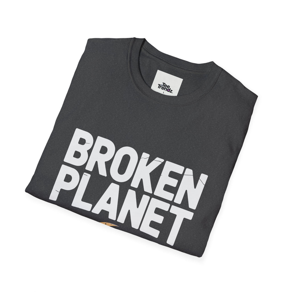 Broken Planet T-Shirt — Tropical Crescent Palm Graphic Tee