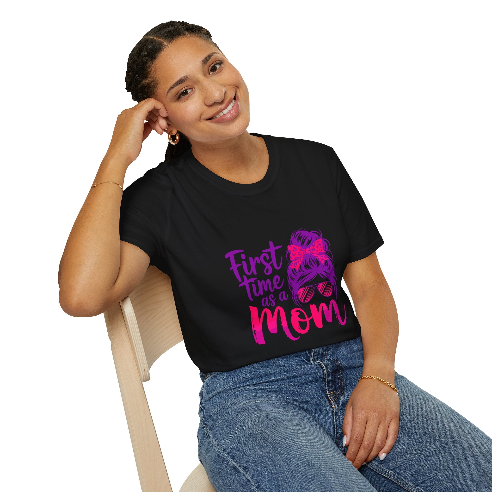 First Time as a Mom T-Shirt — New Mom Gift, Cute Mom Life Tee