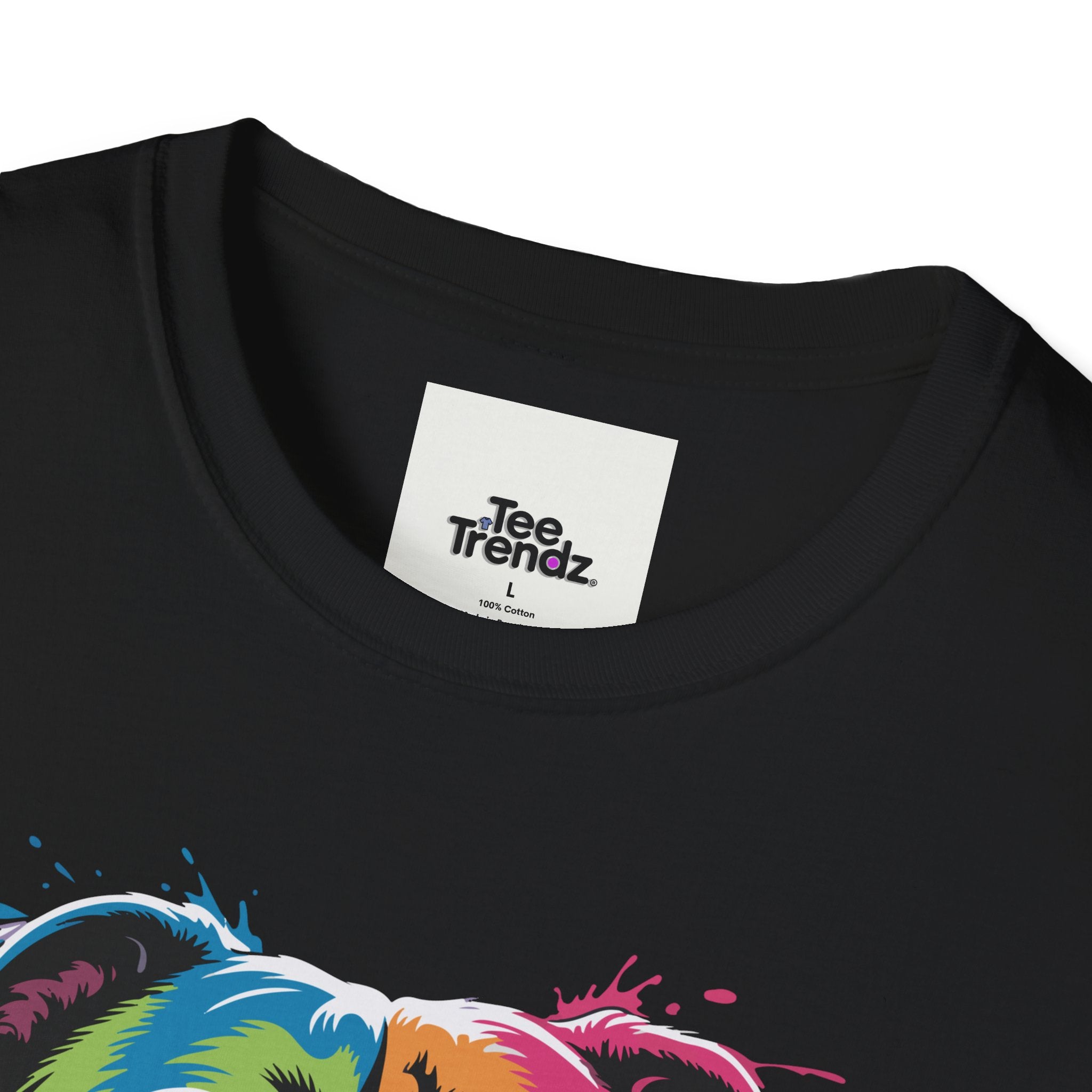 Colorful Pitbull Portrait T-Shirt — Vibrant Dog Art Tee