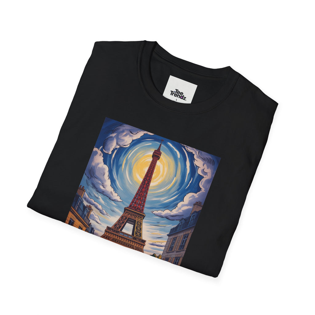 Visit Paris T-Shirt - Vintage Eiffel Tower Travel Poster Tee