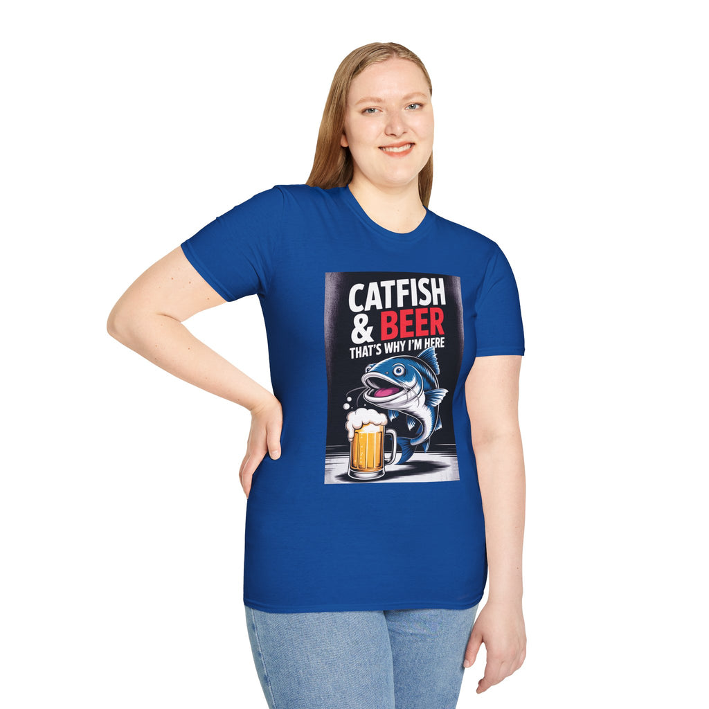 Catfish & Beer T-Shirt — Funny Fishing Shirt with Beer Graphic