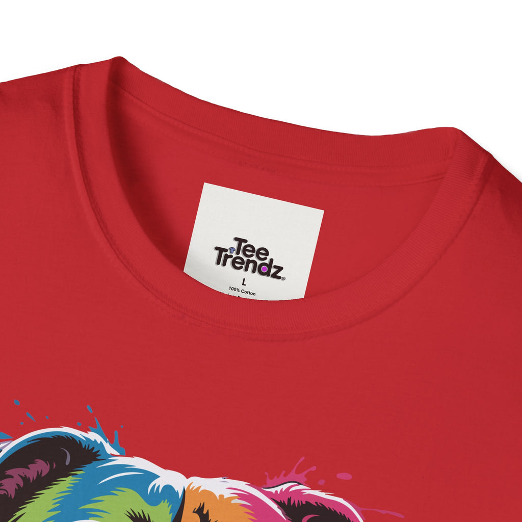 Colorful Pitbull Portrait T-Shirt — Vibrant Dog Art Tee