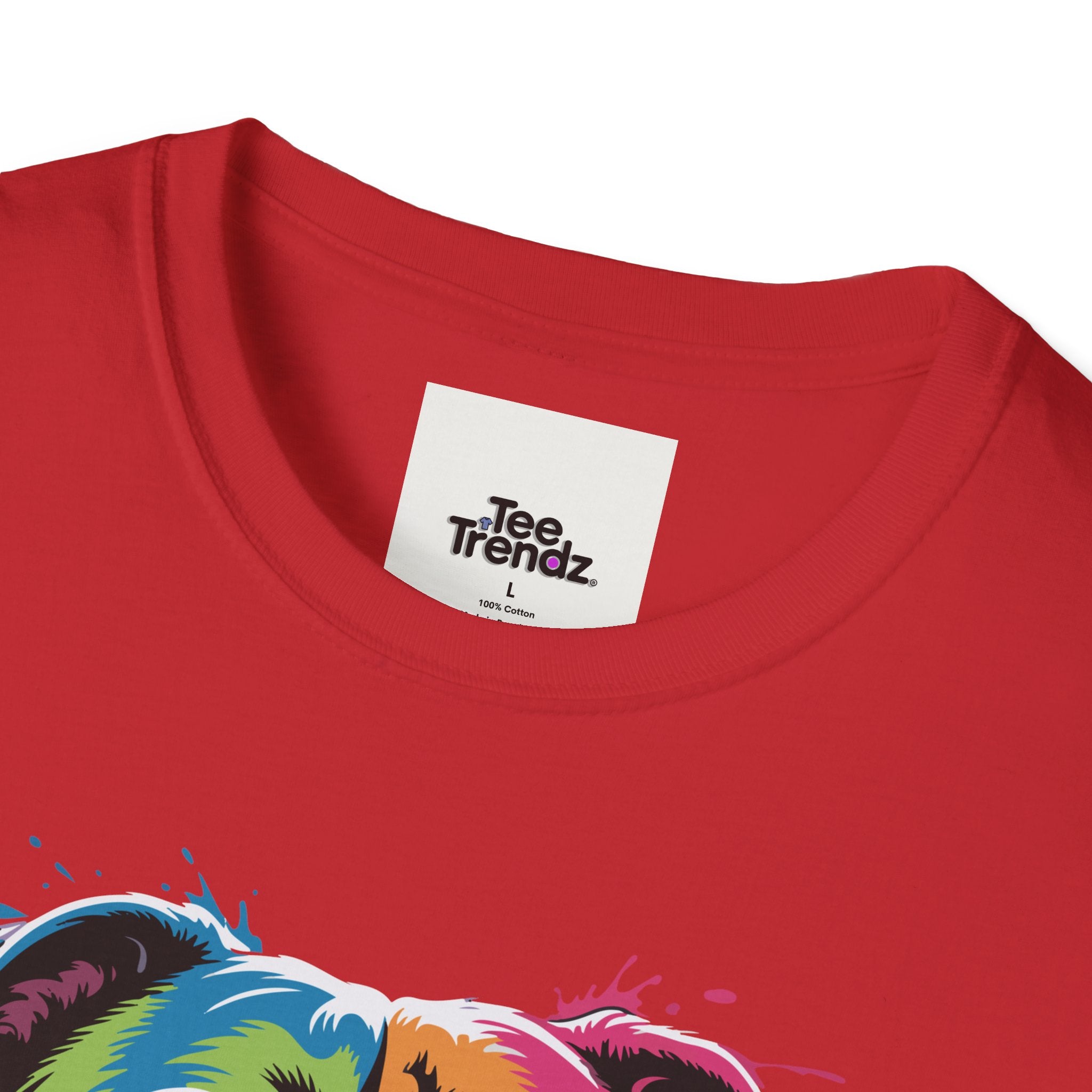 Colorful Pitbull Portrait T-Shirt — Vibrant Dog Art Tee