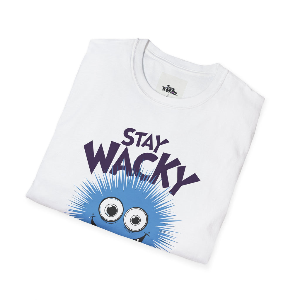Stay Wacky Bruh T-Shirt — Funny Blue Fuzzy Monster Graphic Tee