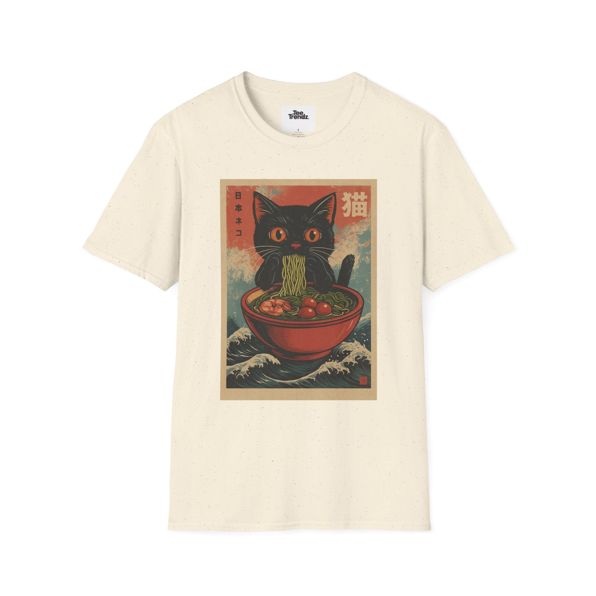 Cat Ramen T-Shirt — Vintage Japanese Neko Bowl Graphic Tee