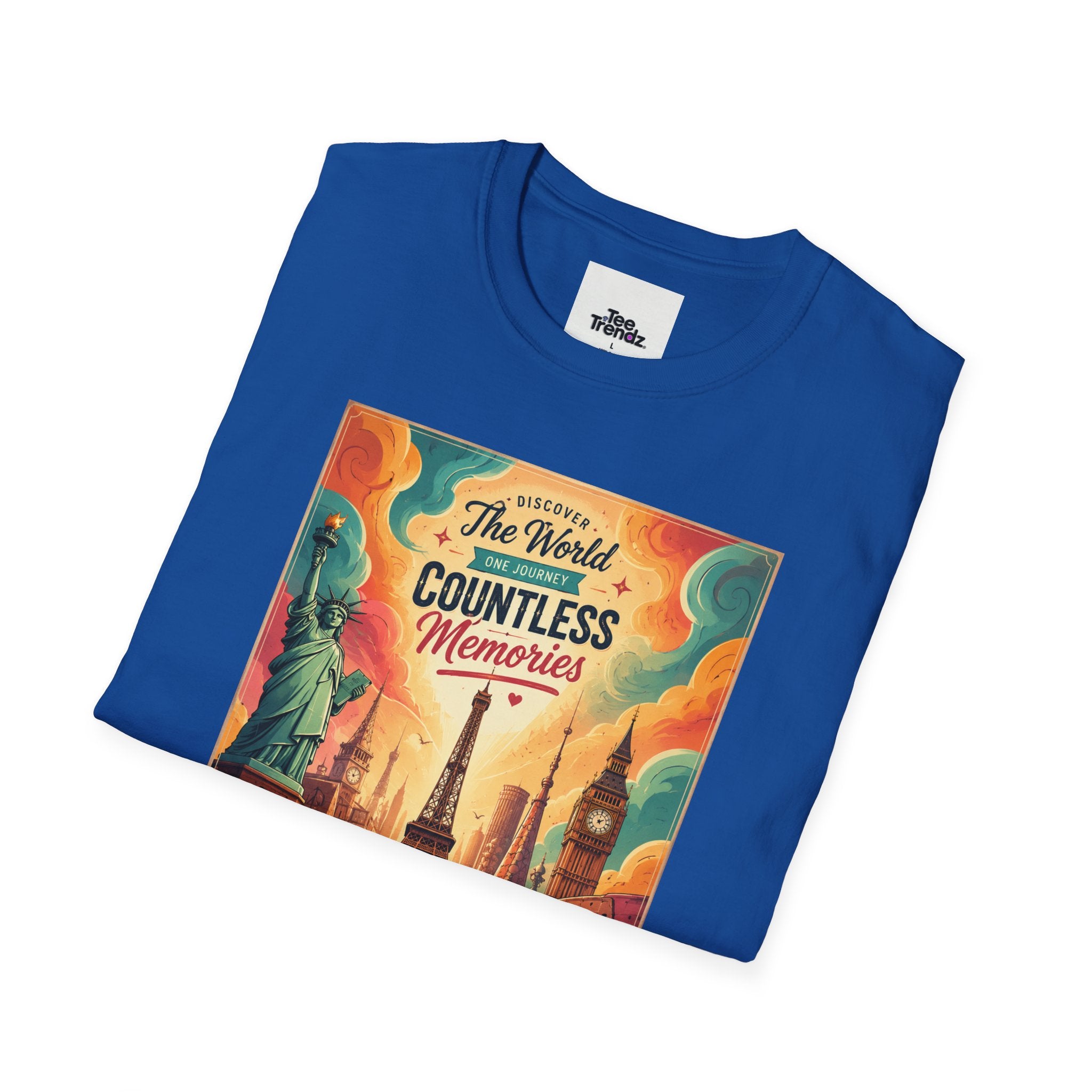 Travel Poster T-Shirt — 'The World, Countless Memories' Vintage Eiffel Tower Tee