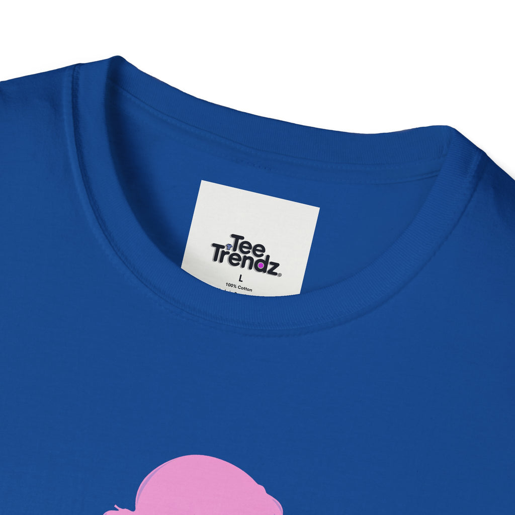 Floral Silhouette Tee — Pink Woman Dress Flower Graphic T-Shirt