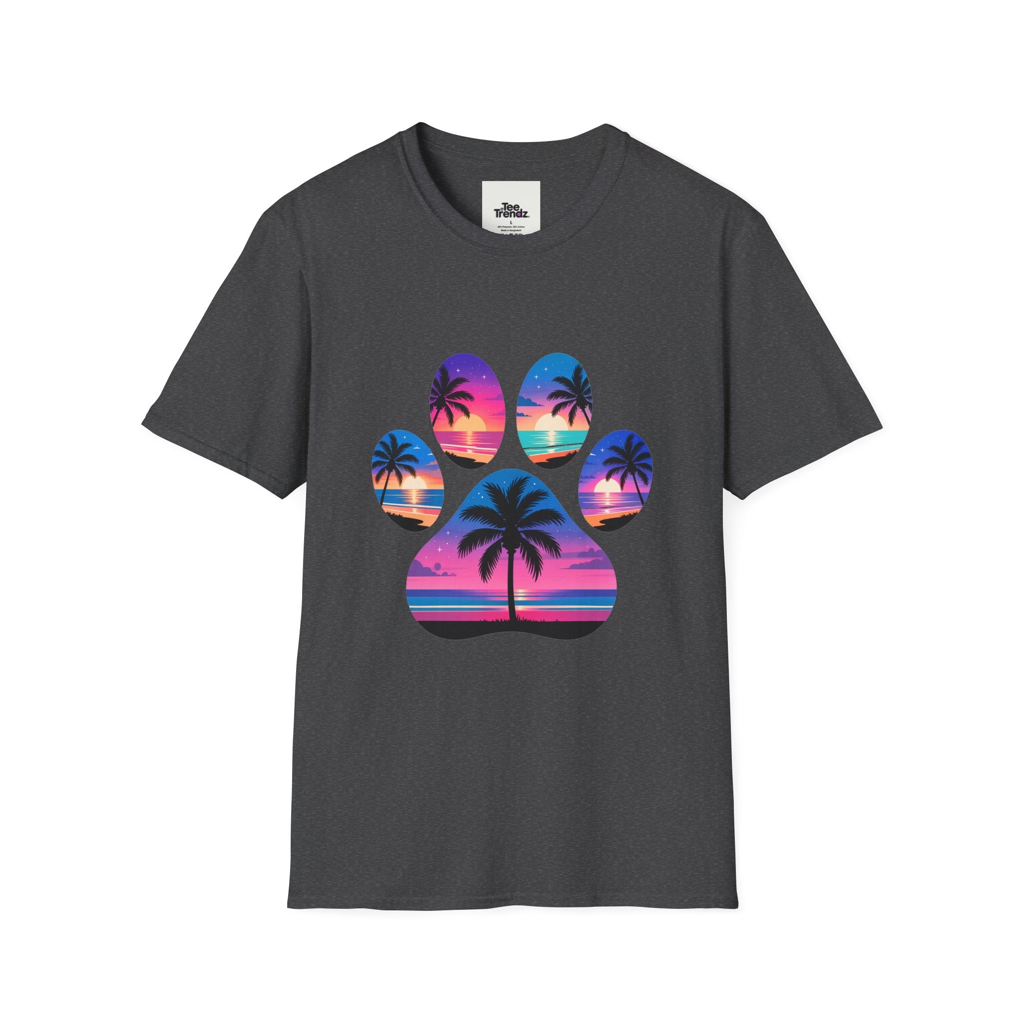 T-Shirt — Tropical Paw Sunset Graphic Tee