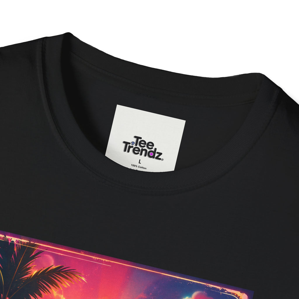 Summer Never Ends T-Shirt — Retro Tropical Sunset Beach Tee