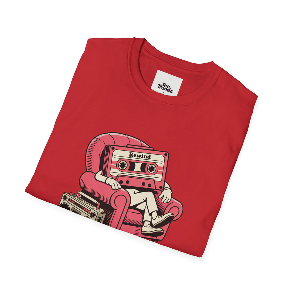 T-Shirt — "Rewind: Good Vibes Only" Retro Cassette Graphic Tee