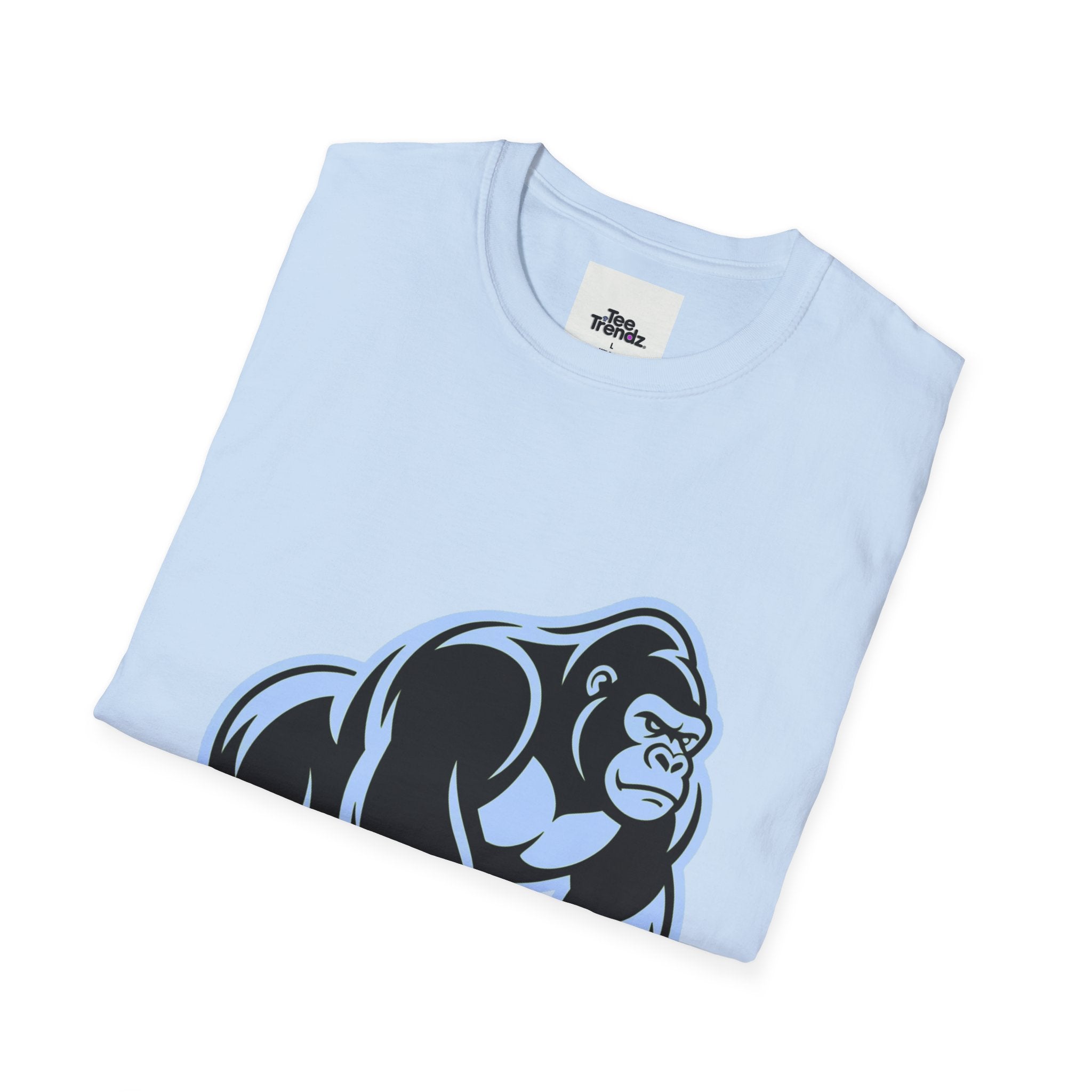 Gorilla Mascot T-Shirt — Bold Blue Ape Graphic Tee