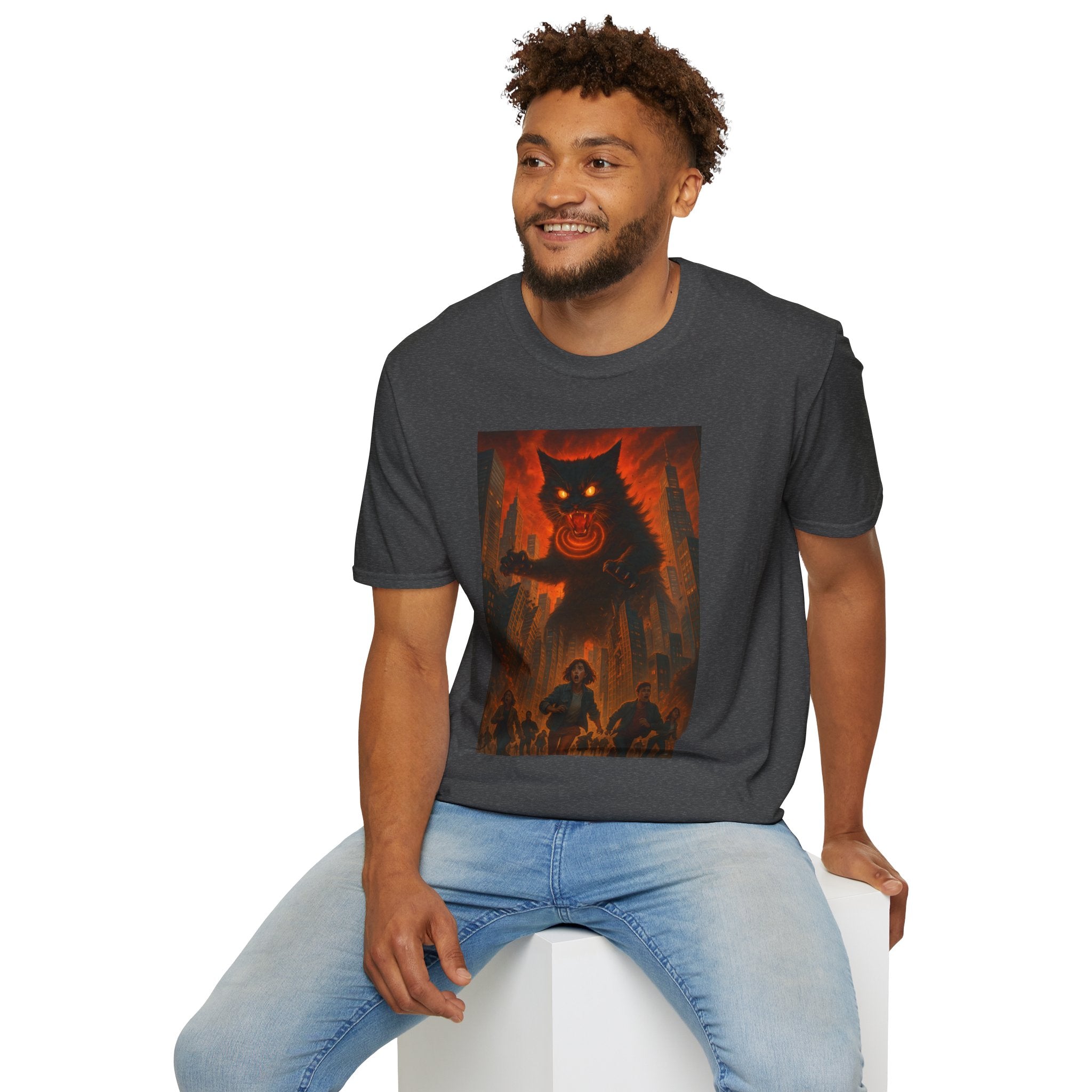 Demon Night T-Shirt — Fiery Monster Illustration Tee