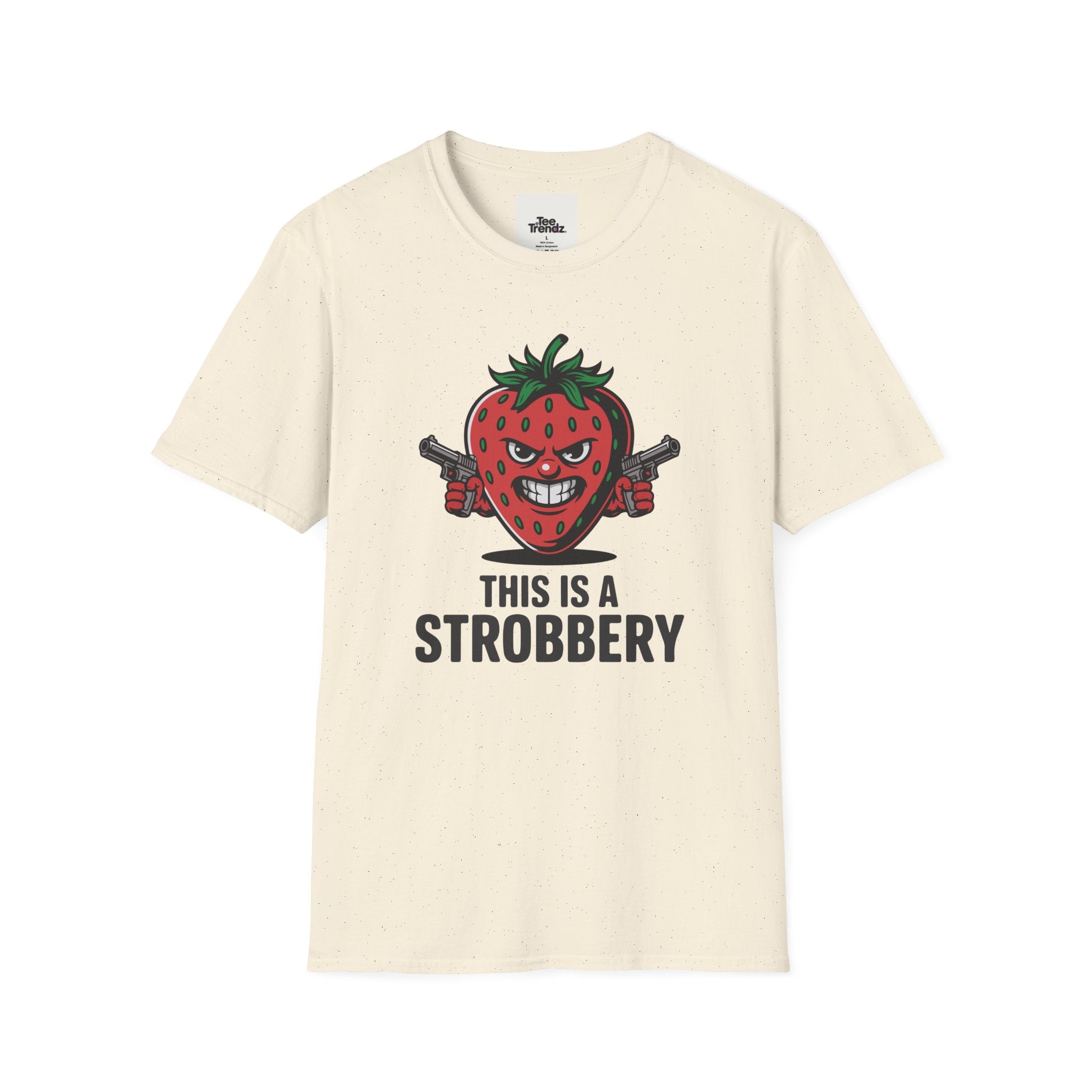 Stroberry Tee – Funny Cartoon Strawberry Graphic T-Shirt (“This Is A Stroberry”)