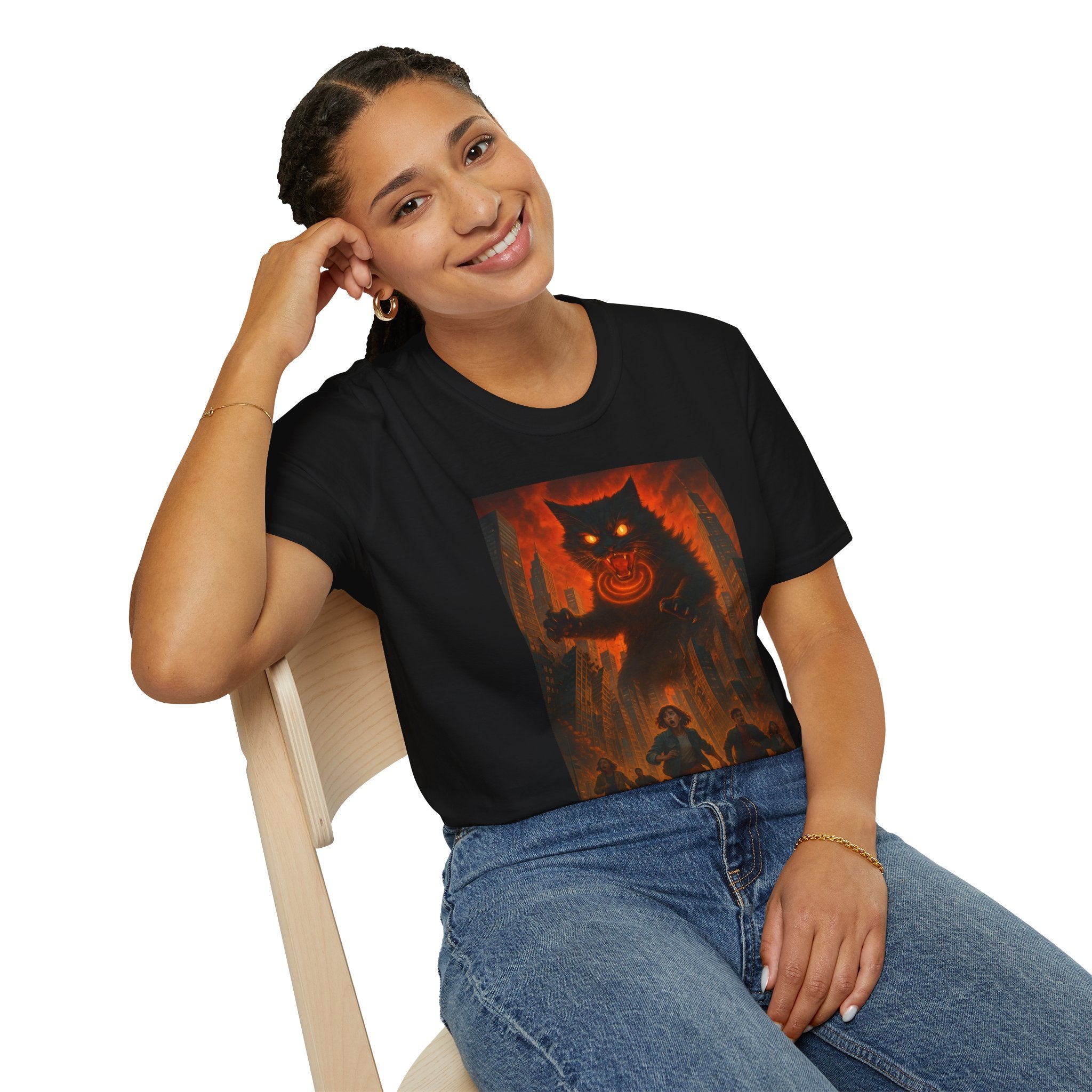 Demon Night T-Shirt — Fiery Monster Illustration Tee