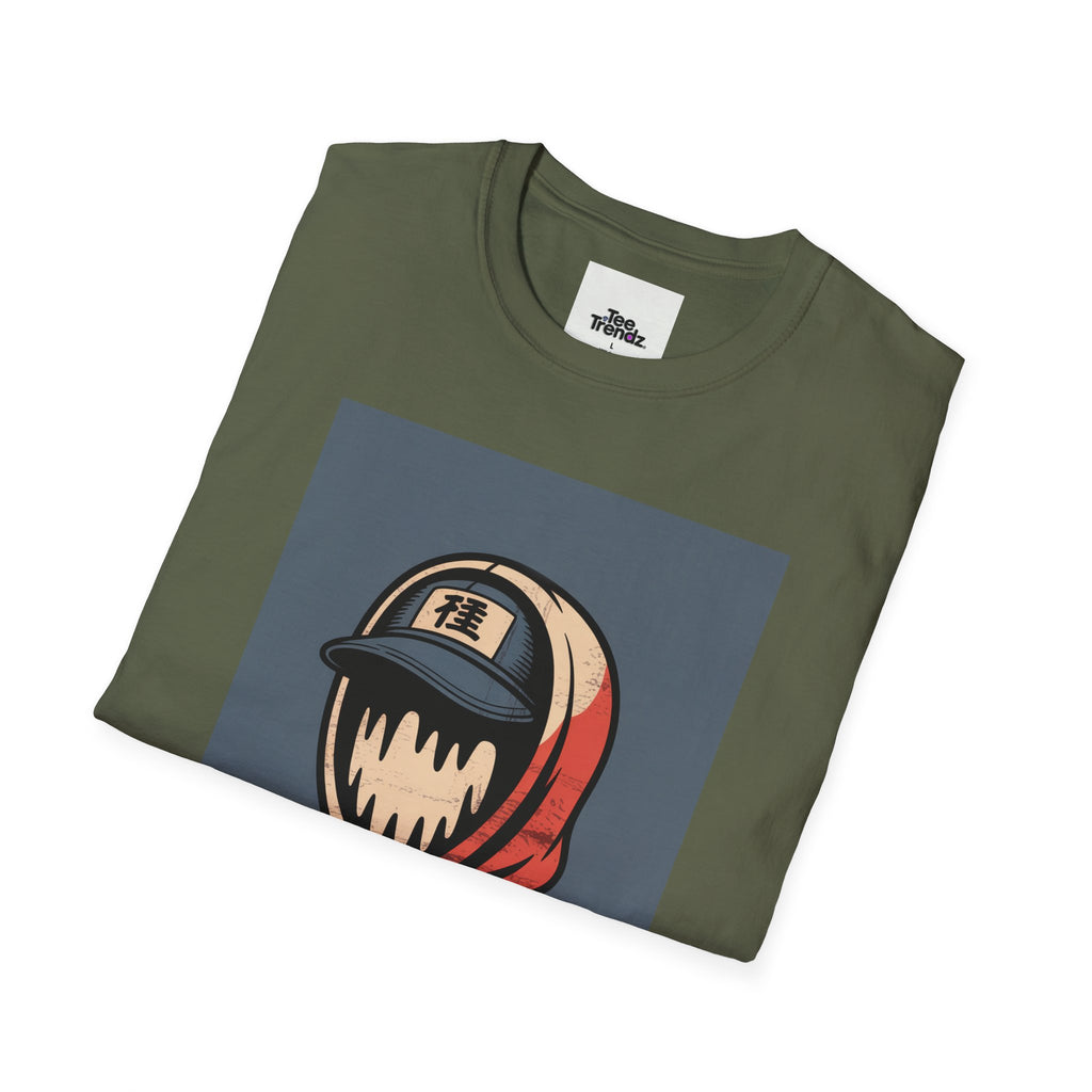 Hooded Mask Graphic T-Shirt — Streetwear Skater Hoodie Illustration