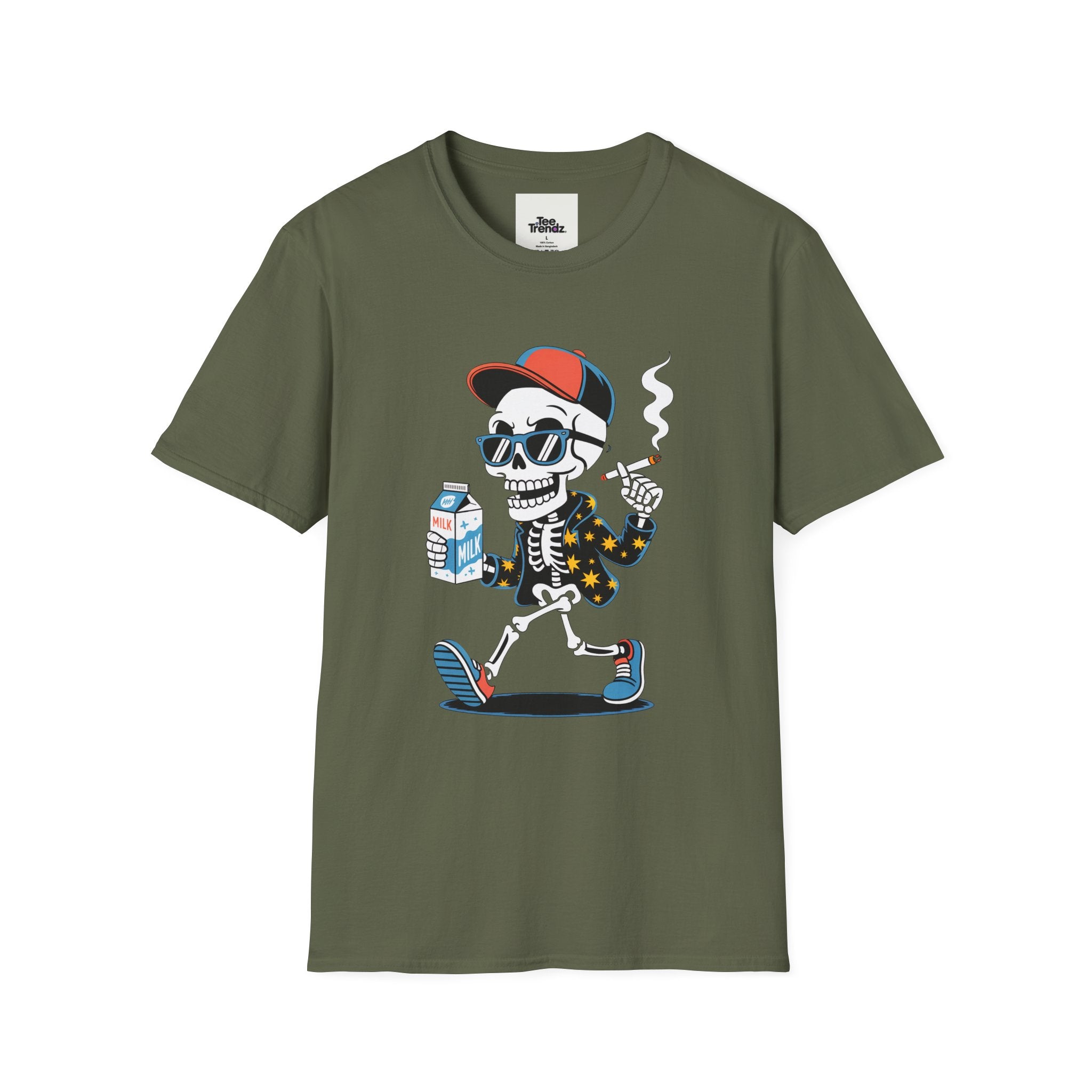 Skateboarding Skeleton Graphic T-Shirt – Cool Retro Streetwear Tee