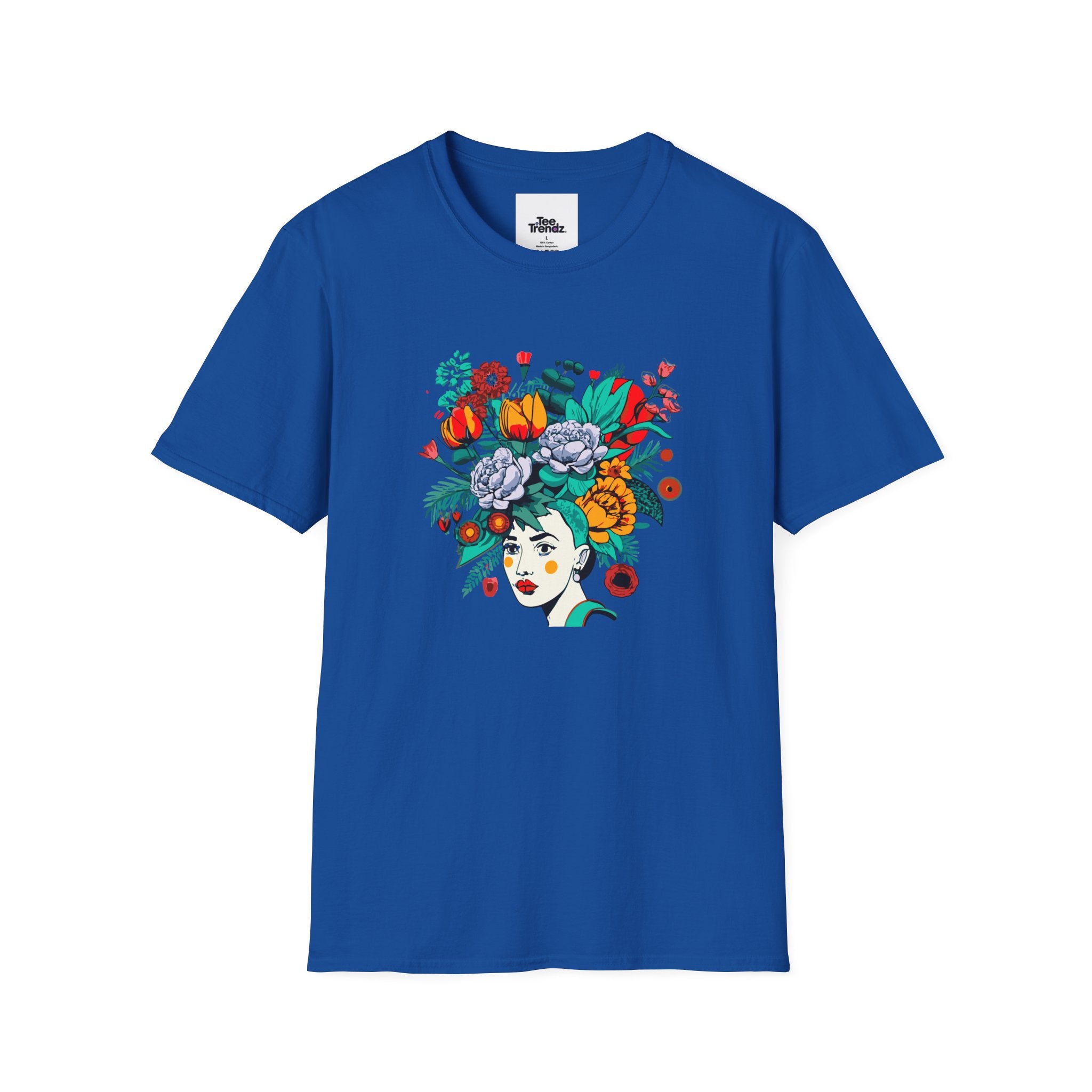 Floral Frida-Inspired Portrait T-Shirt