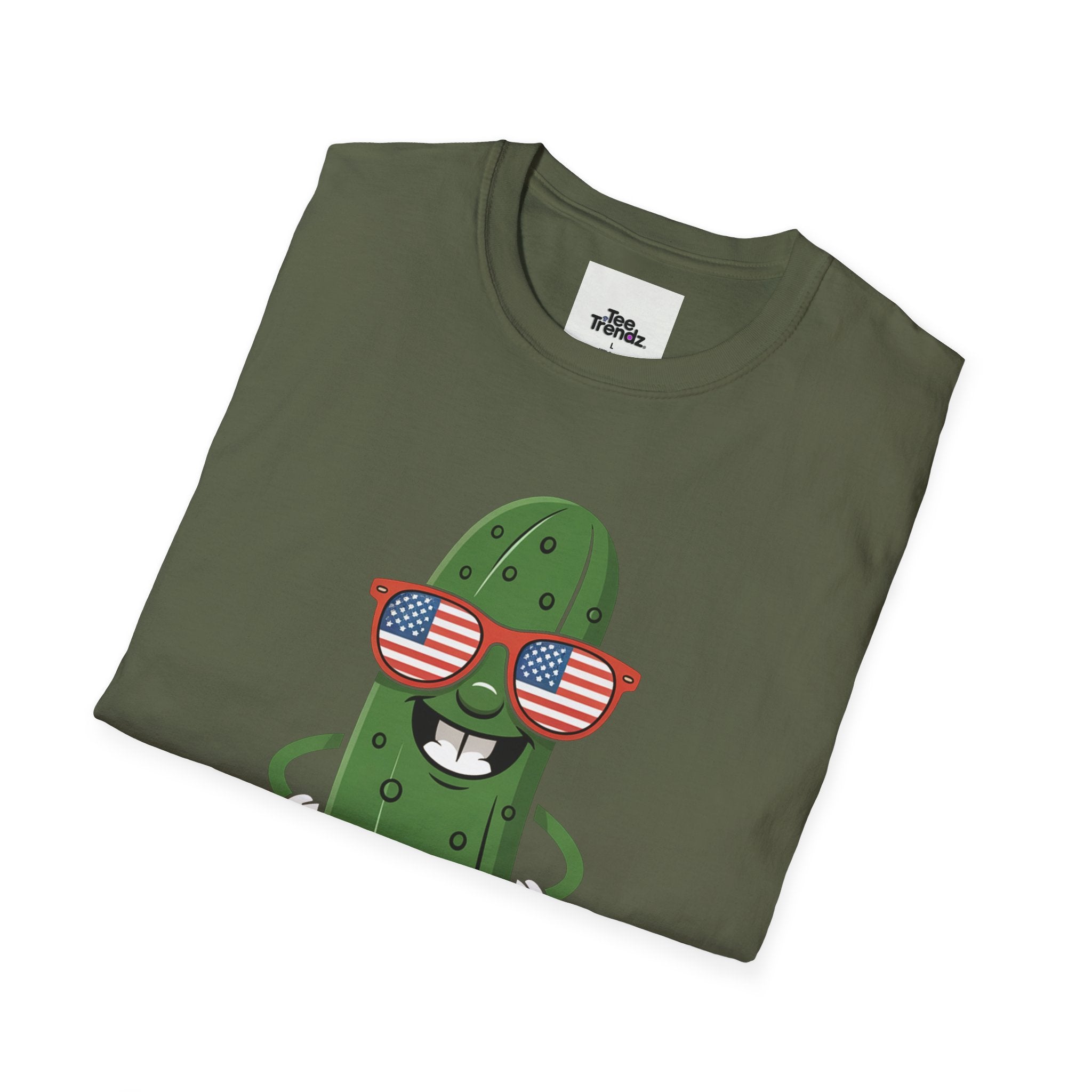 Patriotic Pickle T-Shirt — Cool Pickle with USA Sunglasses