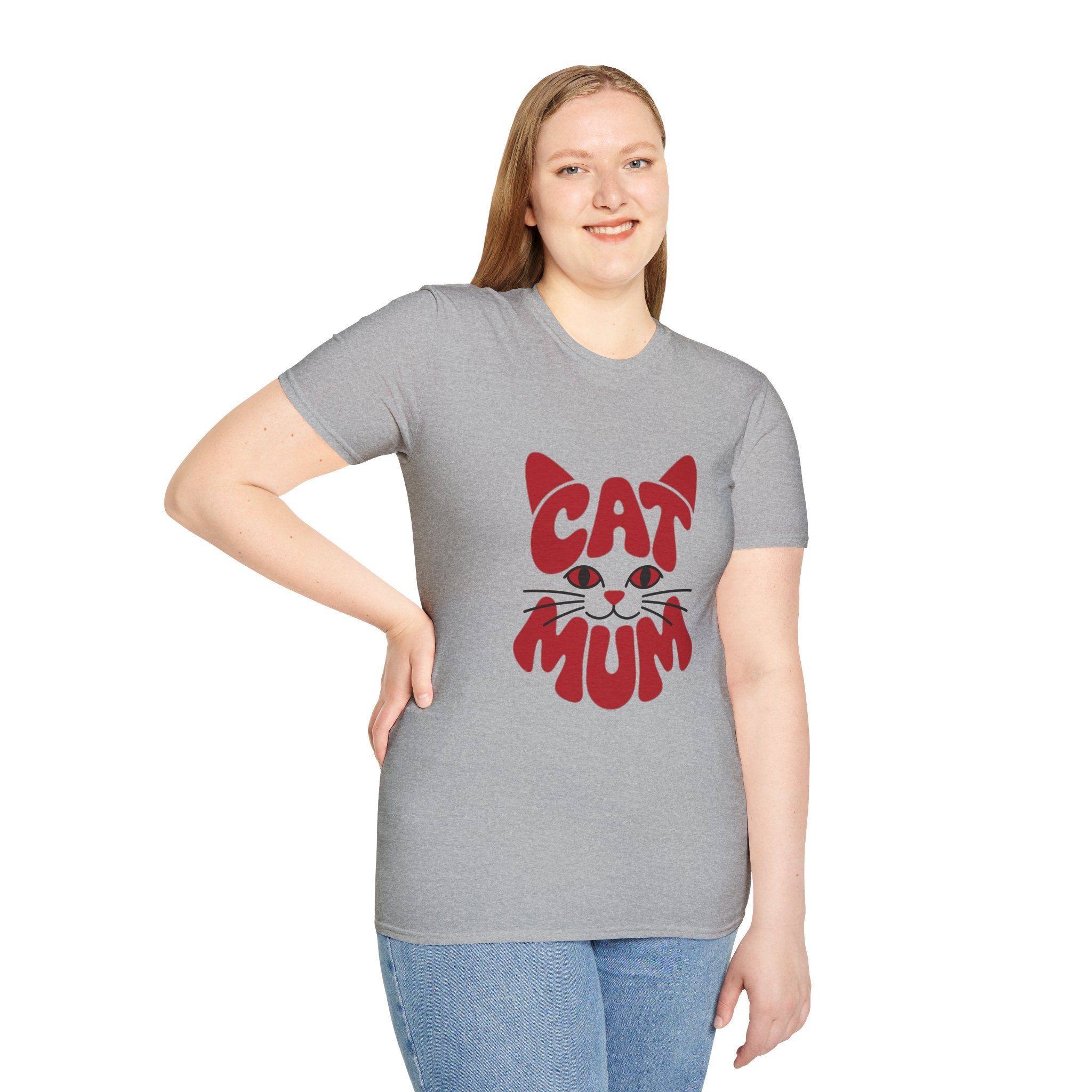 Cat Mum T-Shirt — Cute Purple Cat Face Tee for Cat Moms, Mother’s Day Gift