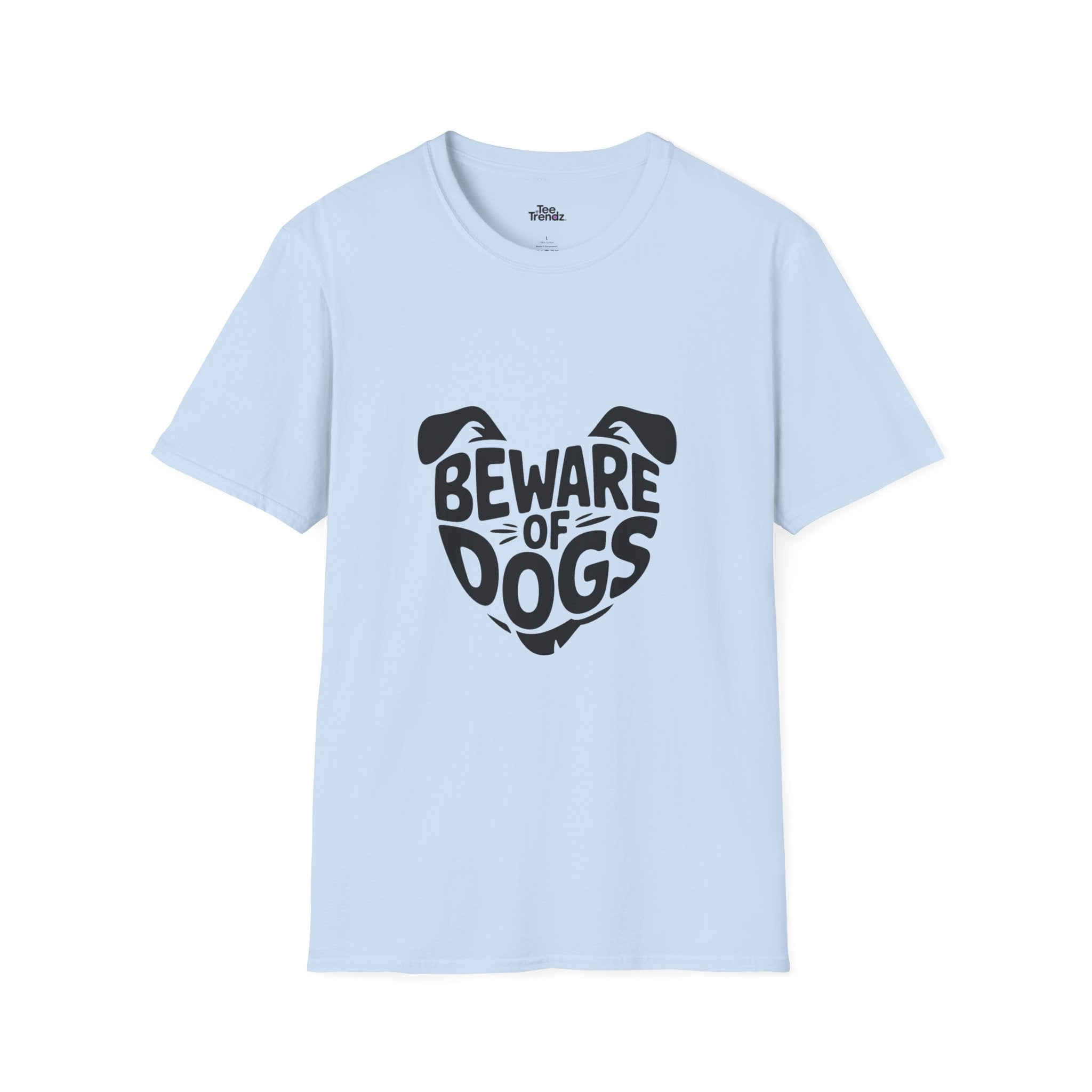 Beware of Dogs T-Shirt — Cute Dog Face Graphic Tee for Dog Lovers