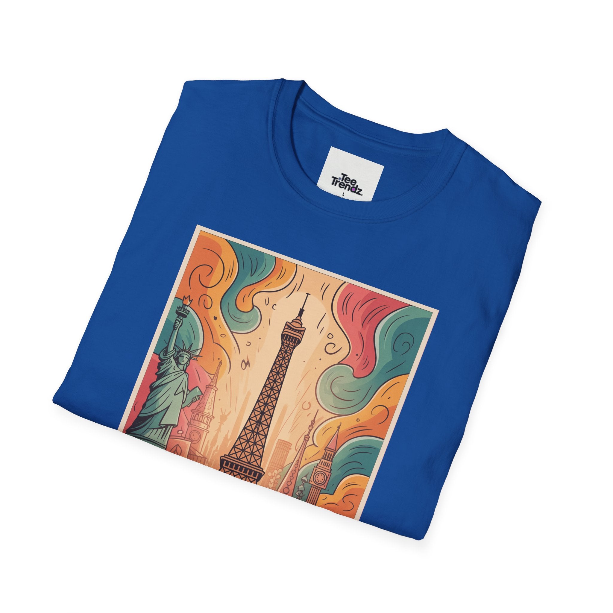 Eiffel Tower Retro Art T-Shirt — Vintage Paris Skyline Tee