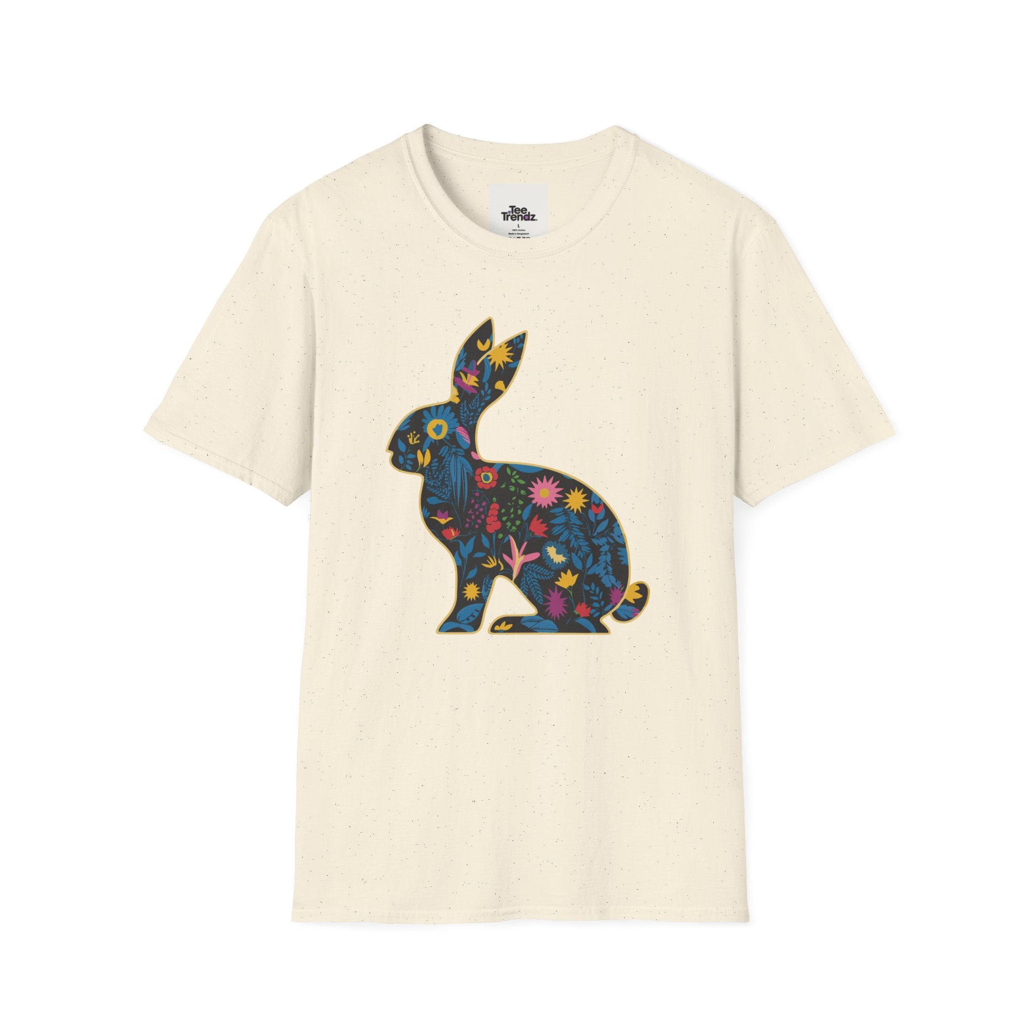 Floral Silhouette Rabbit T-Shirt