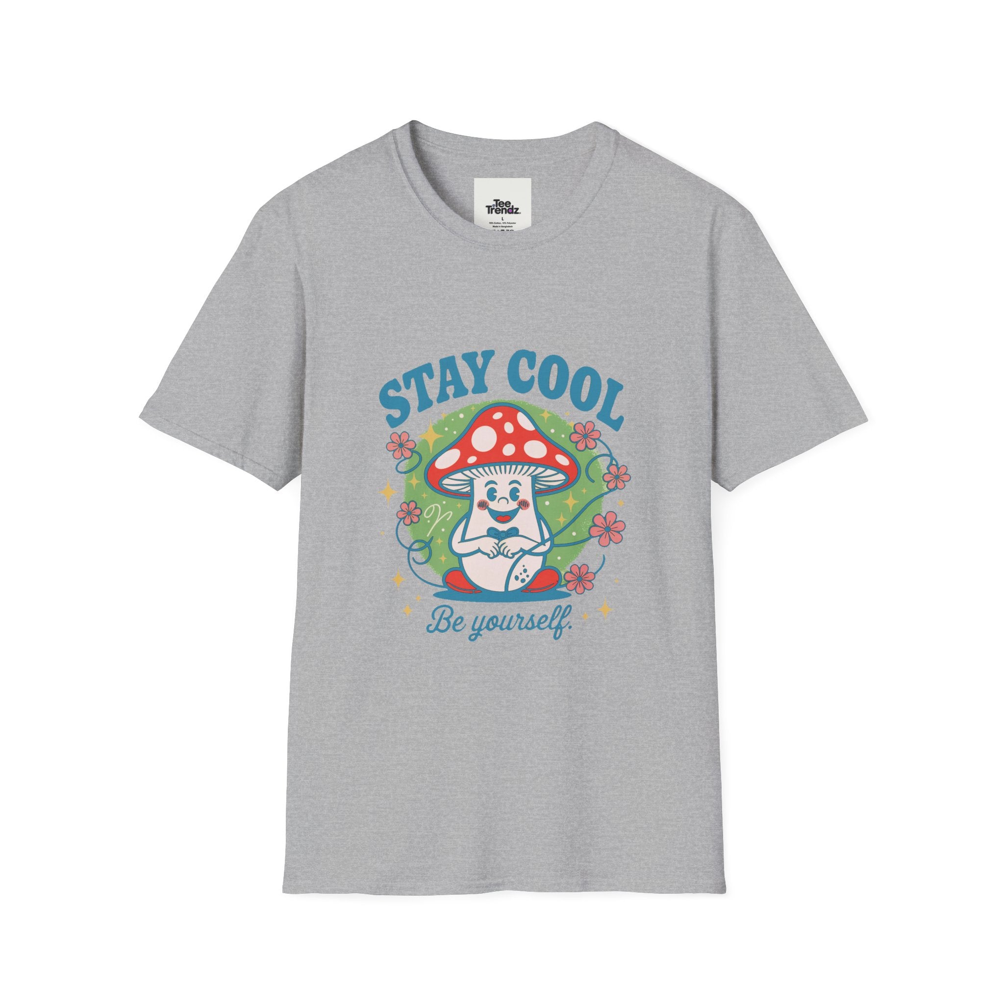 Stay Cool Mushroom T-Shirt — 'Be Yourself' Retro Cute Graphic Tee