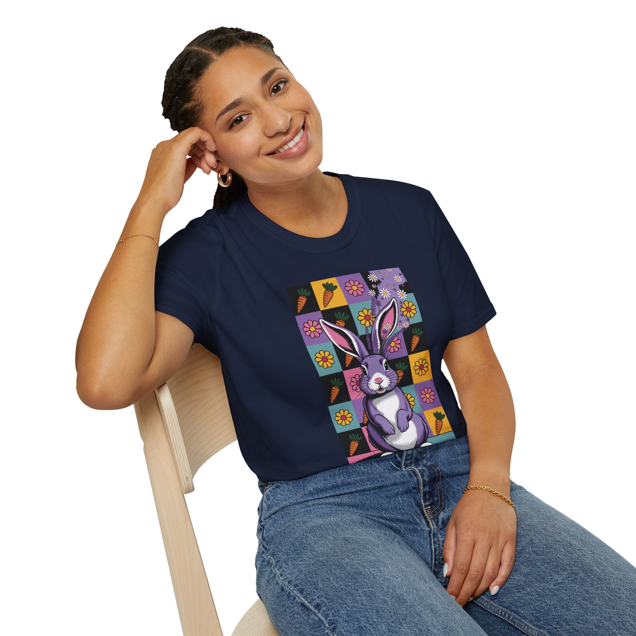 Easter Purple Bunny Art T-Shirt