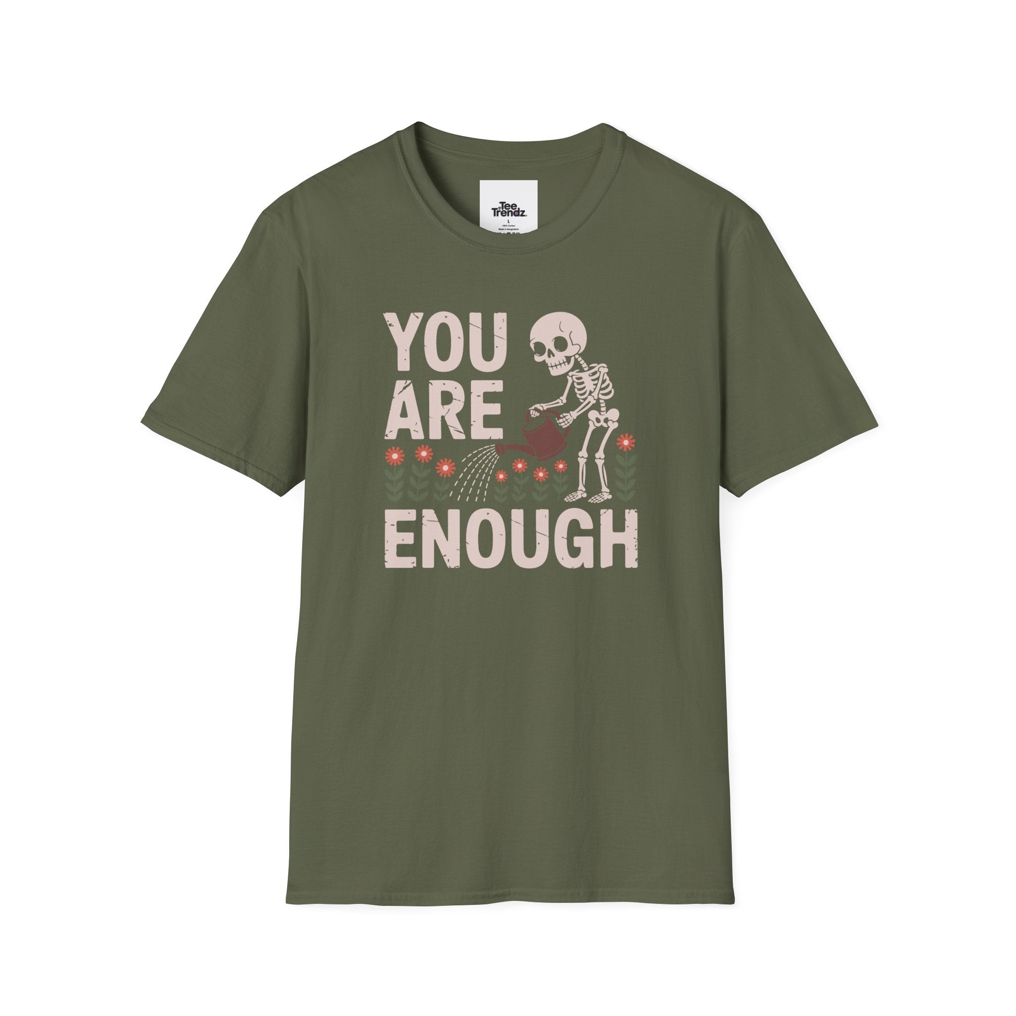 You Are Enough T-Shirt — Encouraging Floral Graphic Tee