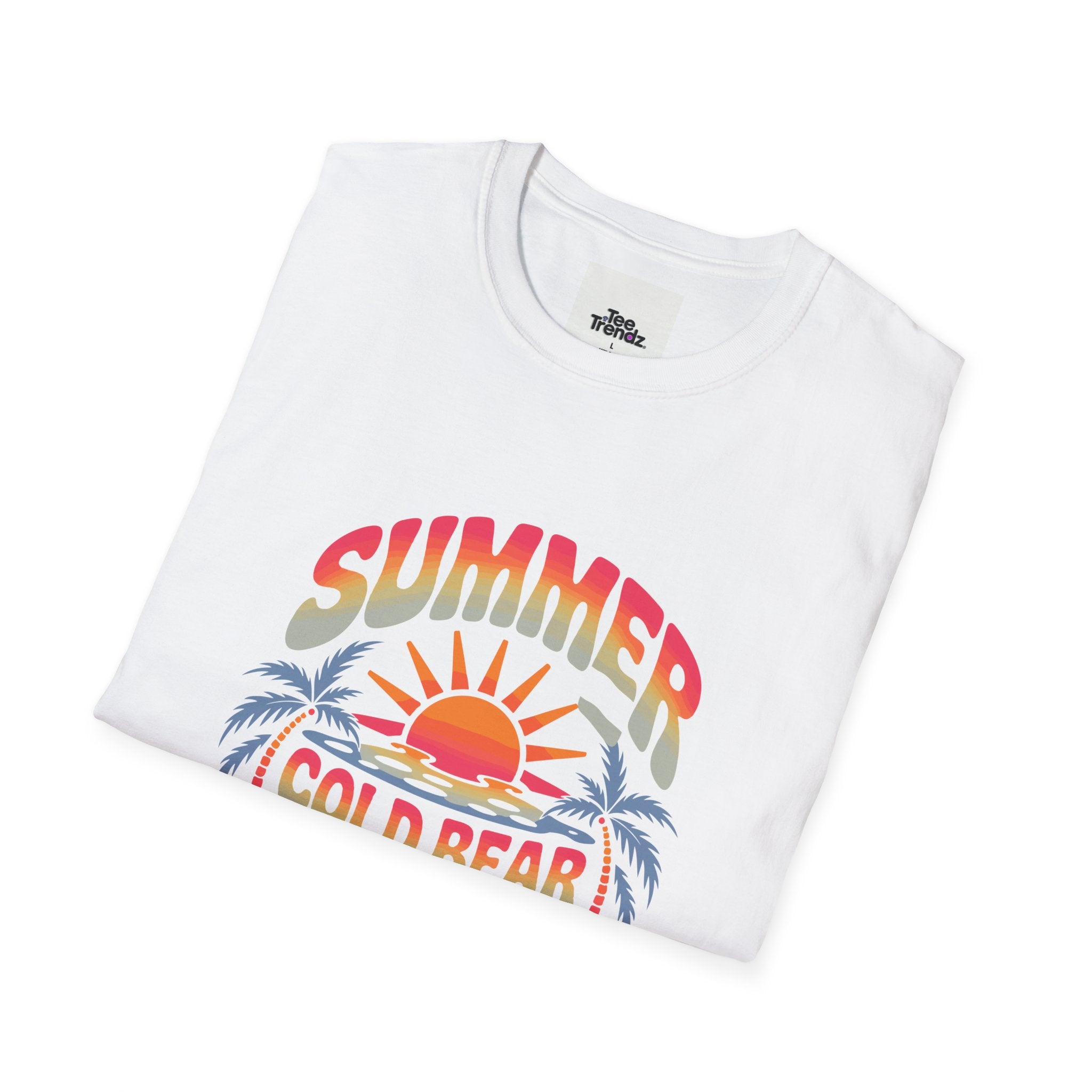 Summer Graphic T-Shirt — "Cold Bear Hot Sun" Retro Beach Tee