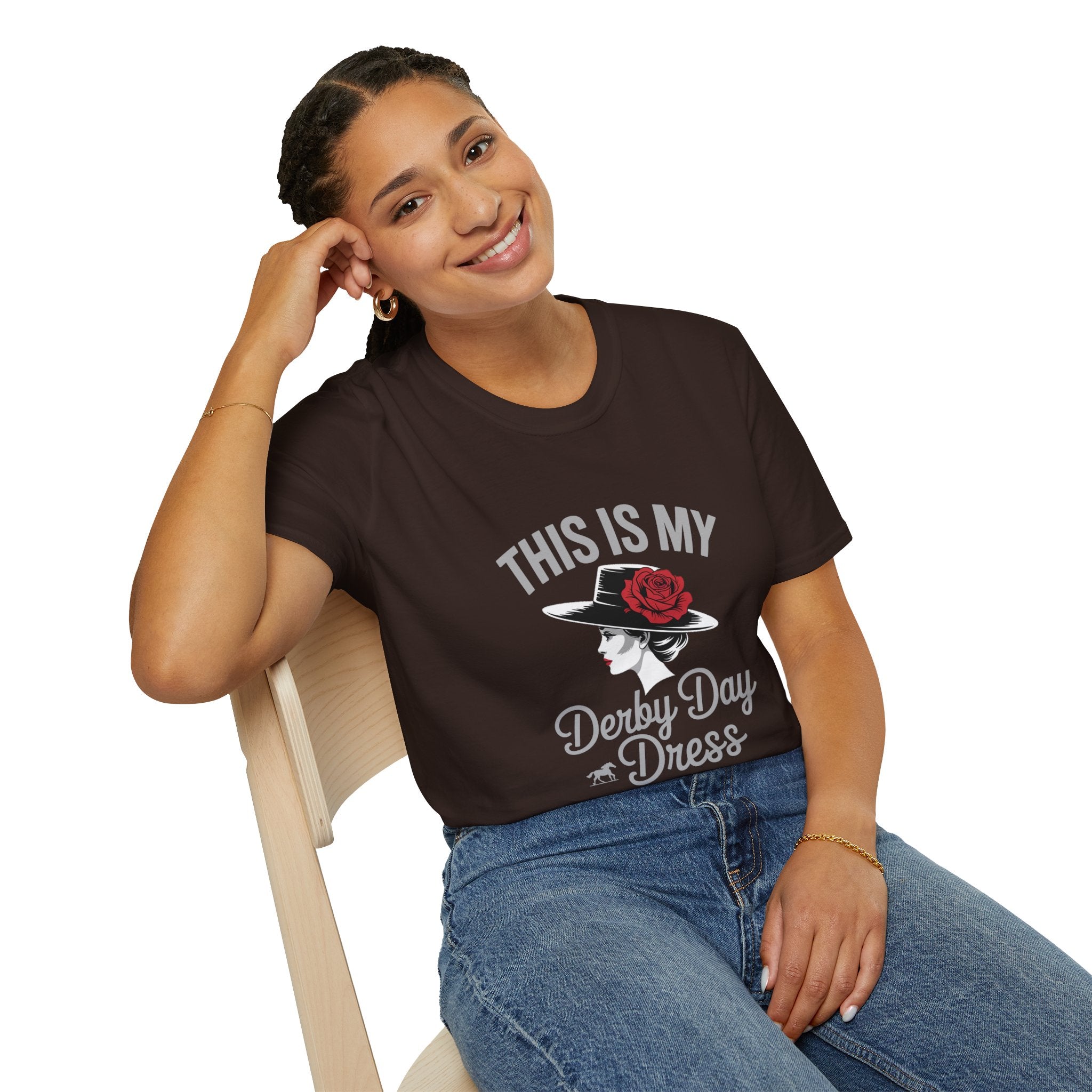 Derby Day Dress T-Shirt — "This Is My Derby Day Dress" Ladies Hat Racing Tee