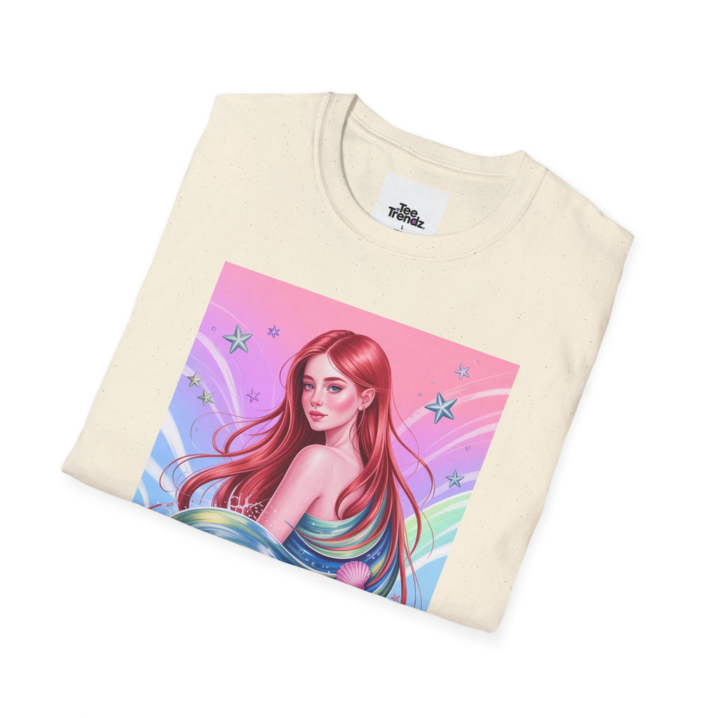 Mermaid Fantasy T-Shirt — Pastel Cosmic Sea Girl Graphic Tee