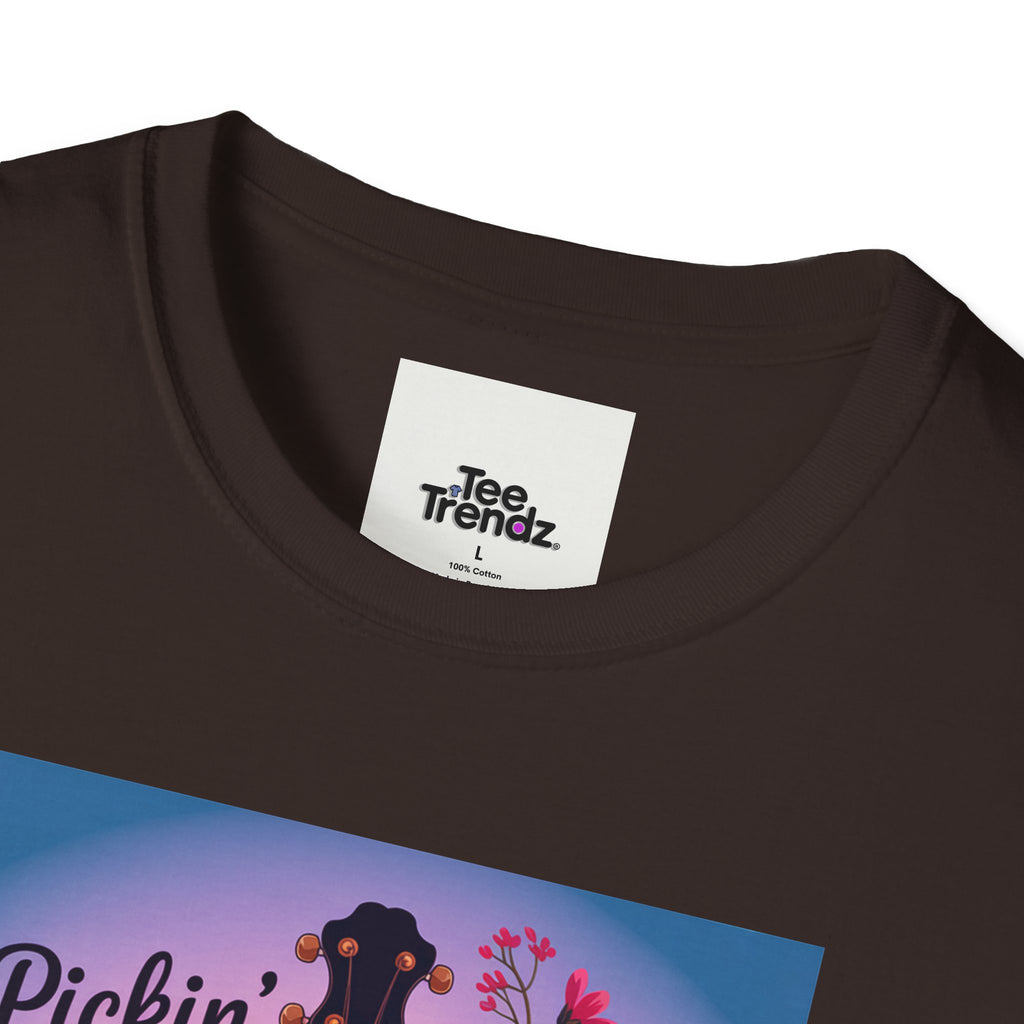 Banjo Floral Tee — "Pickin' Petals, Pickin' Strings" Nashville Summer Vibes