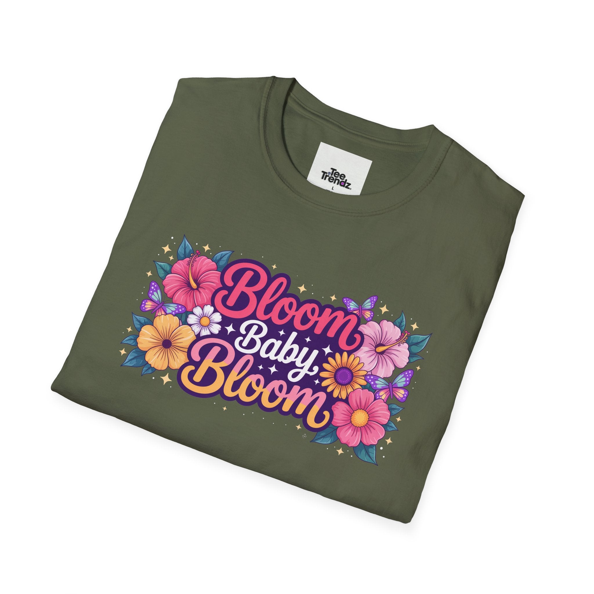 Bloom Baby Bloom Floral T-Shirt — Cute Spring Garden Tee for New Moms & Moms-to-Be