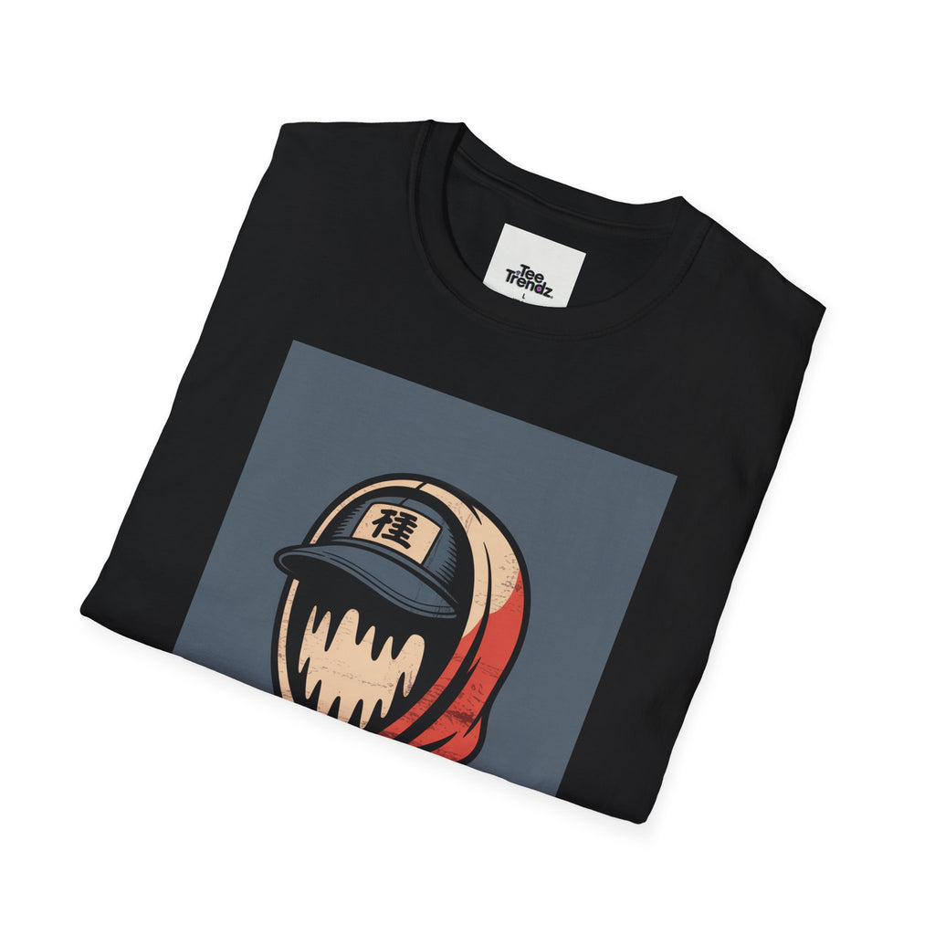 Hooded Mask Graphic T-Shirt — Streetwear Skater Hoodie Illustration