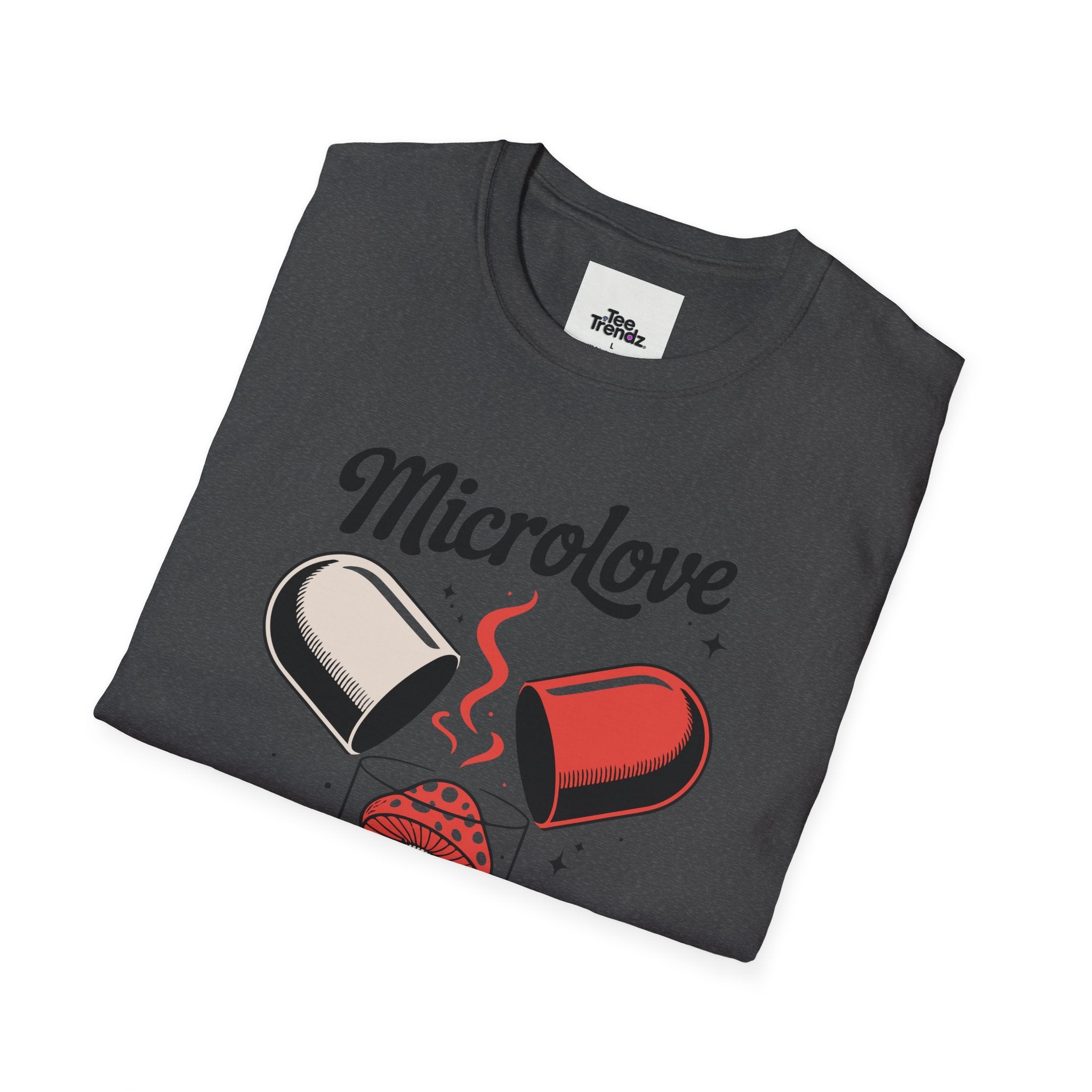 T-Shirt — "Microlove" Cute Mushroom Capsule Graphic Tee