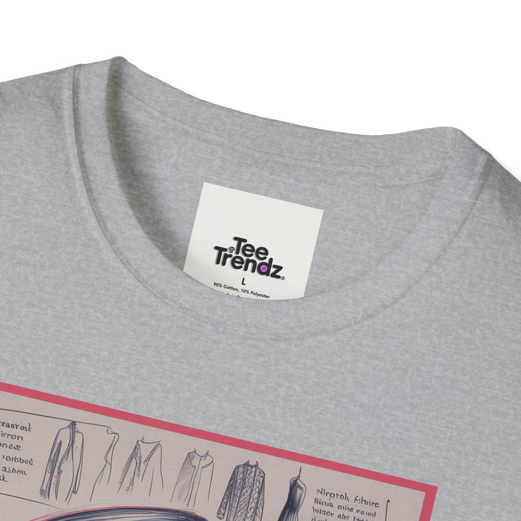 Vintage Portrait T-Shirt — Floral Hat Illustration