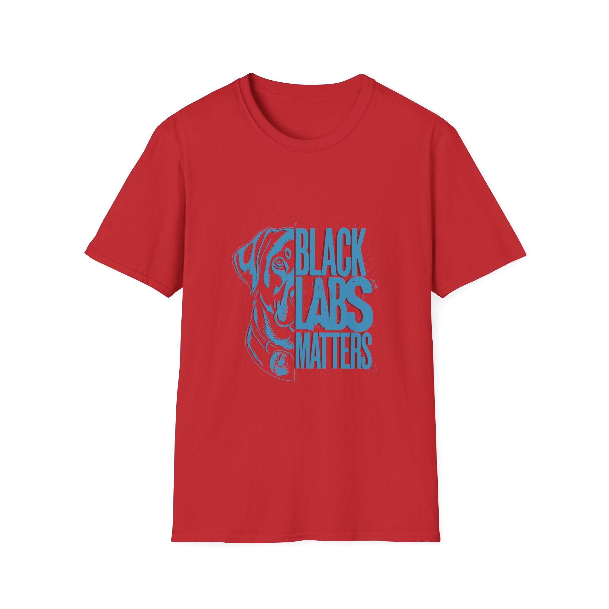 Black Labs Matter T‑Shirt — Blue Graphic Labrador Rescue Tee