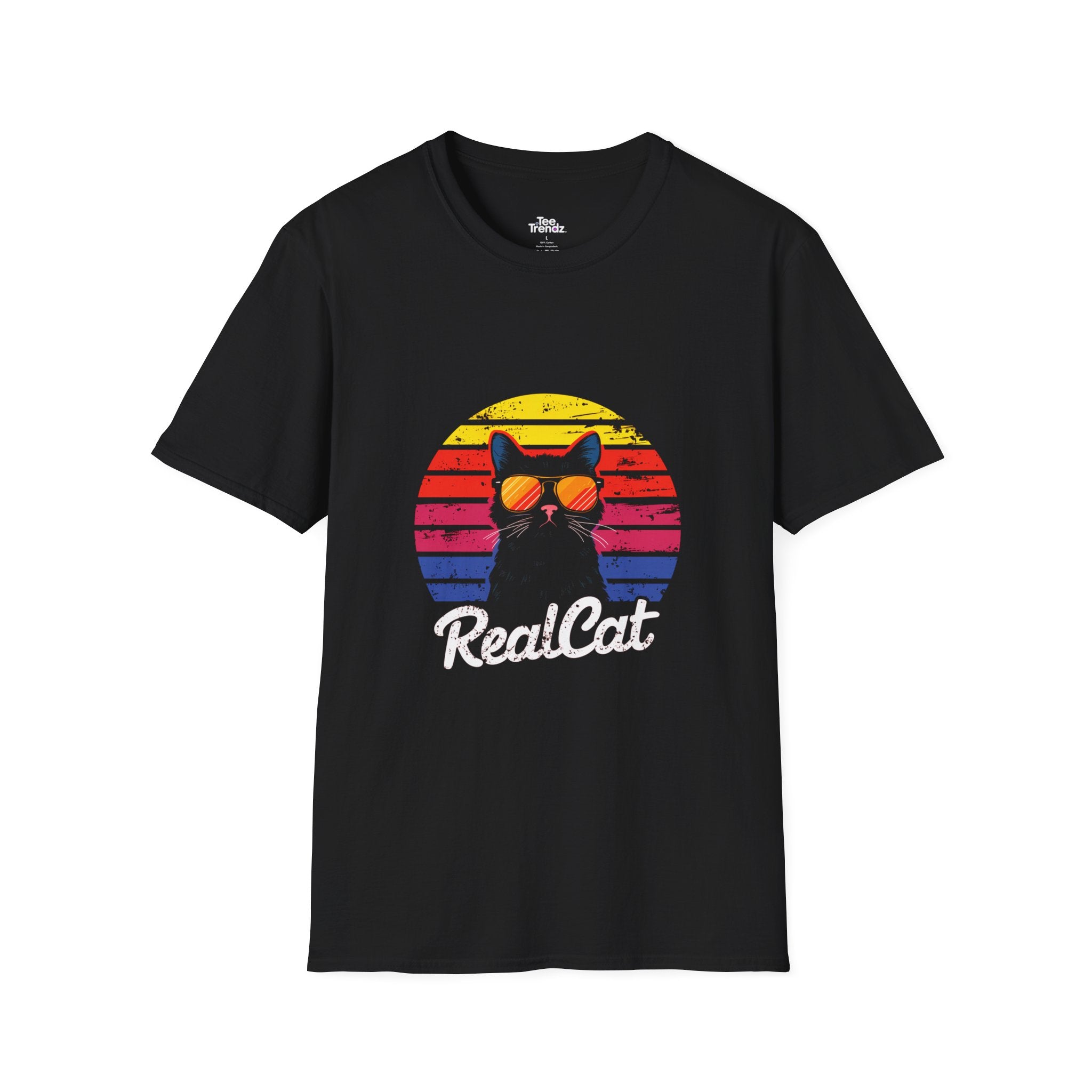 RealCat Retro Cat T-Shirt — Cool Cat Sunglasses Vintage Sunset Tee