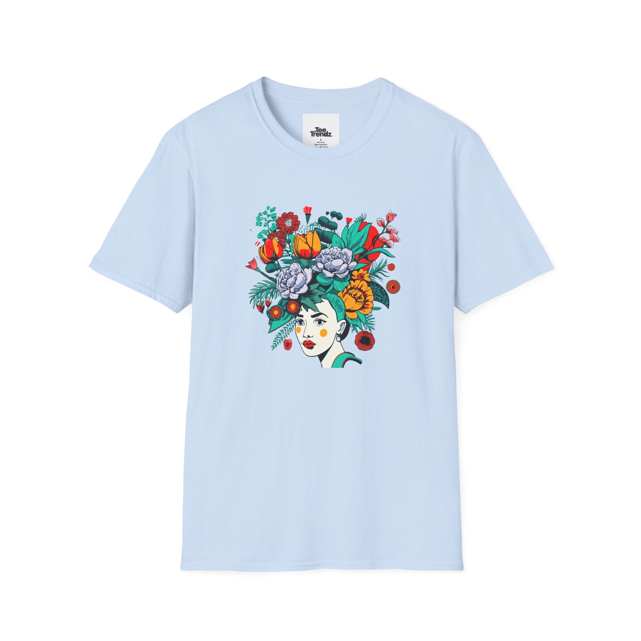 Floral Frida-Inspired Portrait T-Shirt