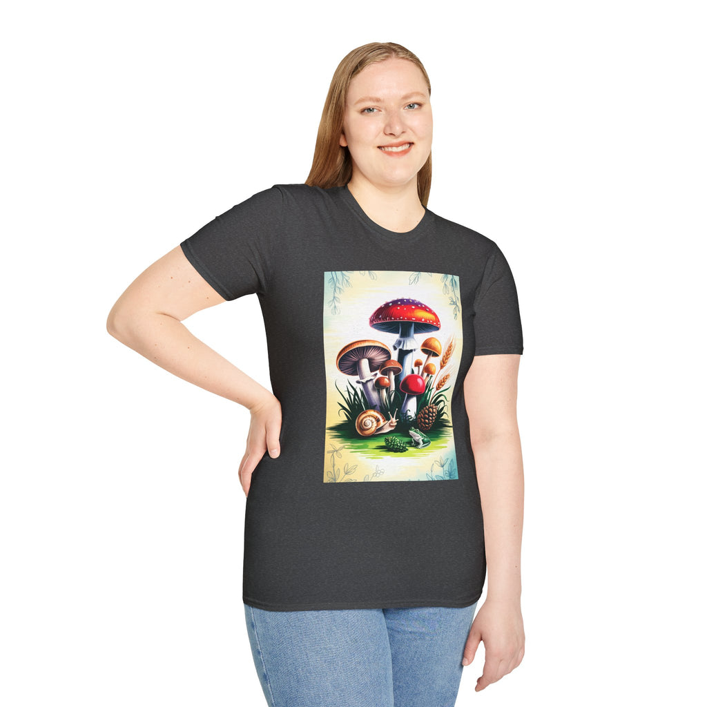 Mushroom Garden T-Shirt — Vintage Botanical Fungi Illustration