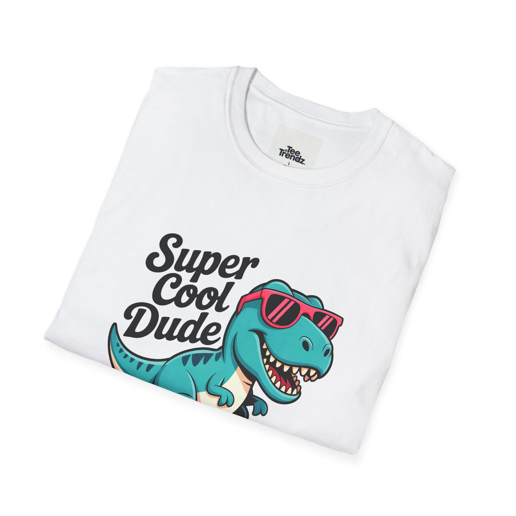Kids Skateboard T‑Shirt — "Super Cool Dude" Dino Graphic Tee