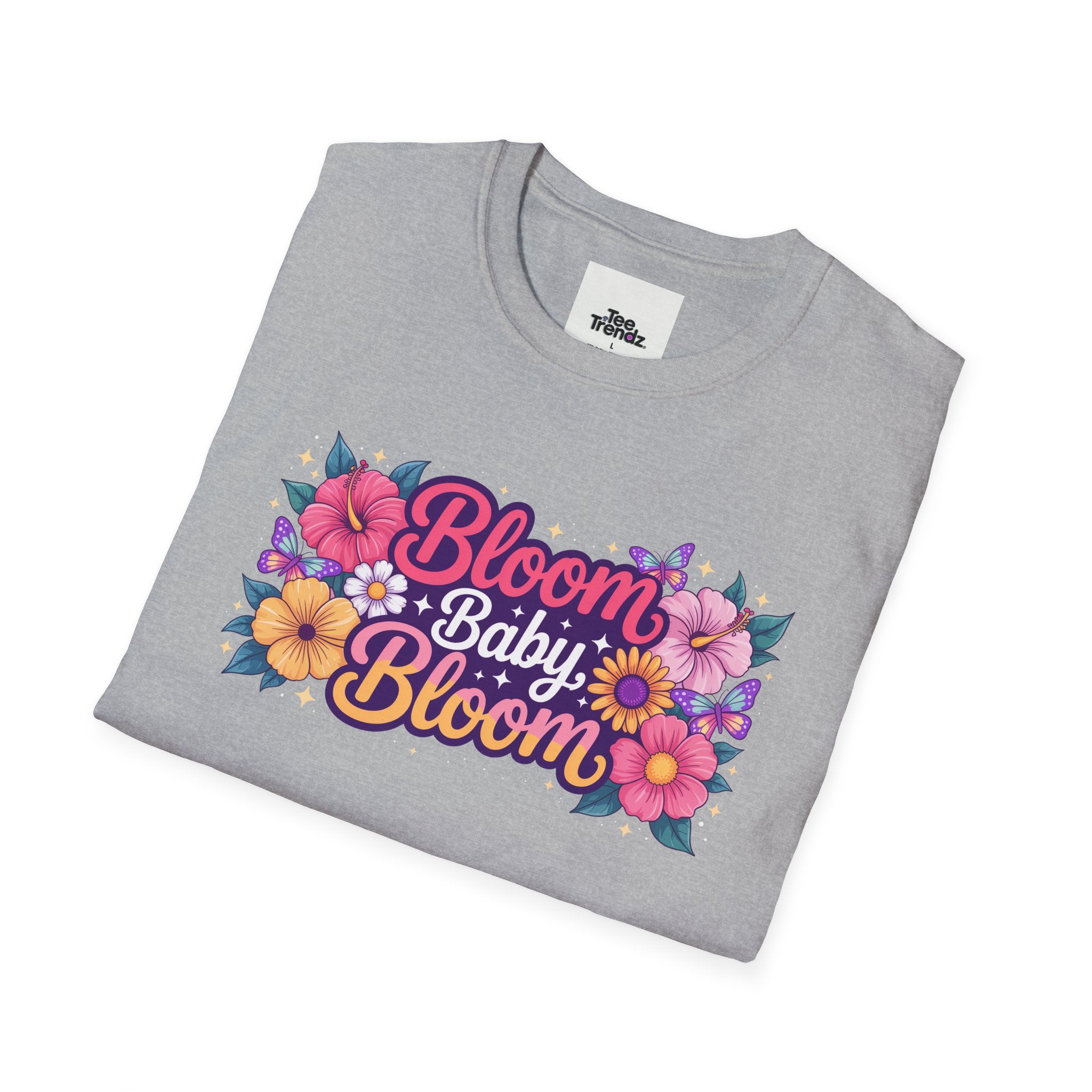 Bloom Baby Bloom Floral T-Shirt — Cute Spring Garden Tee for New Moms & Moms-to-Be